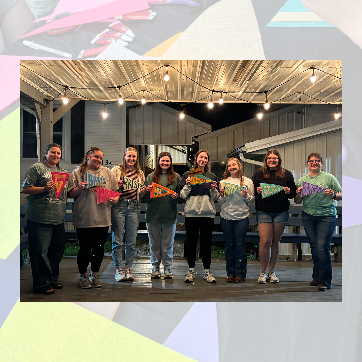 What a fun Friday night with the CC ladies! Check out the felt pennants they made 💛