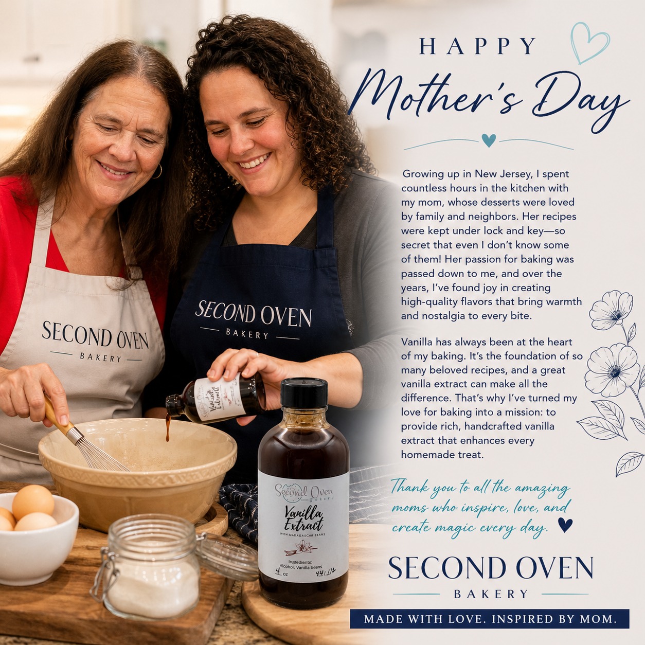 Behind every bottle is a story đ
Mine started in the kitchen with my momâlearning, laughing, and falling in love with baking (even if she never gave up all her secrets đ).
Now, every bottle of vanilla I make is inspired by her.
⨠Happy Motherâs Day to all the incredible moms who make life sweeter.
#MothersDay
#MomInspired
#MadeWithLove
#ThankYouMom
#MothersDayGift
