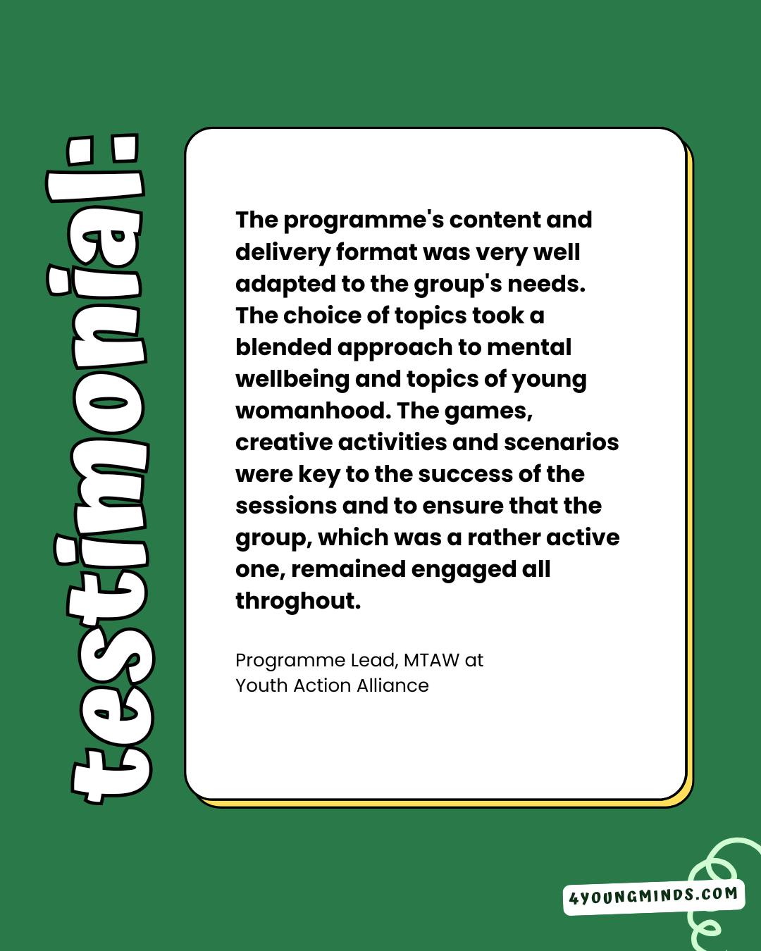 Feedback like this is exactly why we do what we do 💛
Every session we deliver is designed with young people in mind—meeting them where they are, keeping them engaged, and creating a safe space to explore real topics around mental wellbeing and growing up.
Because when young people feel comfortable, they open up.
And when they open up, real support can begin.
💬 Schools & educators—what matters most to you when choosing wellbeing support for your students?
#YouthWellbeing #MentalHealthInSchools #StudentSupport #YoungWomen #EducationMatters #4YoungMinds #WellbeingInEducation
