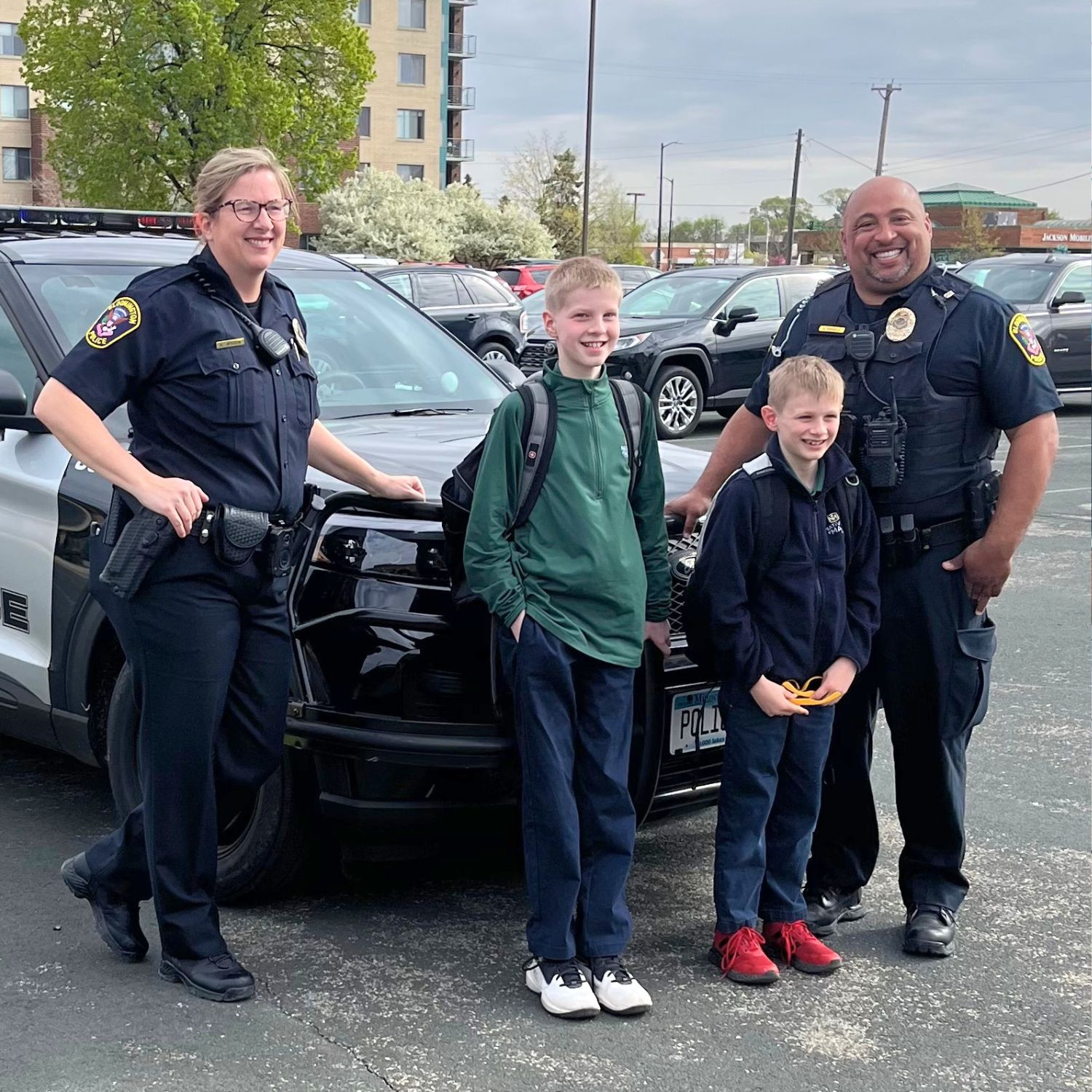 What a fun morning for two Nativity students!
Last week, as part of our Spirit of Spring auction, these lucky winners were picked up from home by Bloomington Police officers, treated to breakfast at Chick-fil-A, and driven to school in style-sirens and all!
A huge thank you to the Bloomington Police Department for giving our students such a memorable start to their day and for all you do to support and serve our community.
#NativityofMarySchool #SpiritOfSpring #LuckyStudents #CommunityPartners #ThankYouBPD #