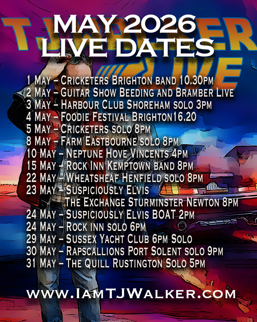 Here's my list of public gigs for May (not the private ones!). Message me if you're thinking of coming just to check times etc as things change and I get them wrong too!!
#livemusic #livemusicbrighton #livemusicsussex #livemusicwestsussex #livemusiceastsussex