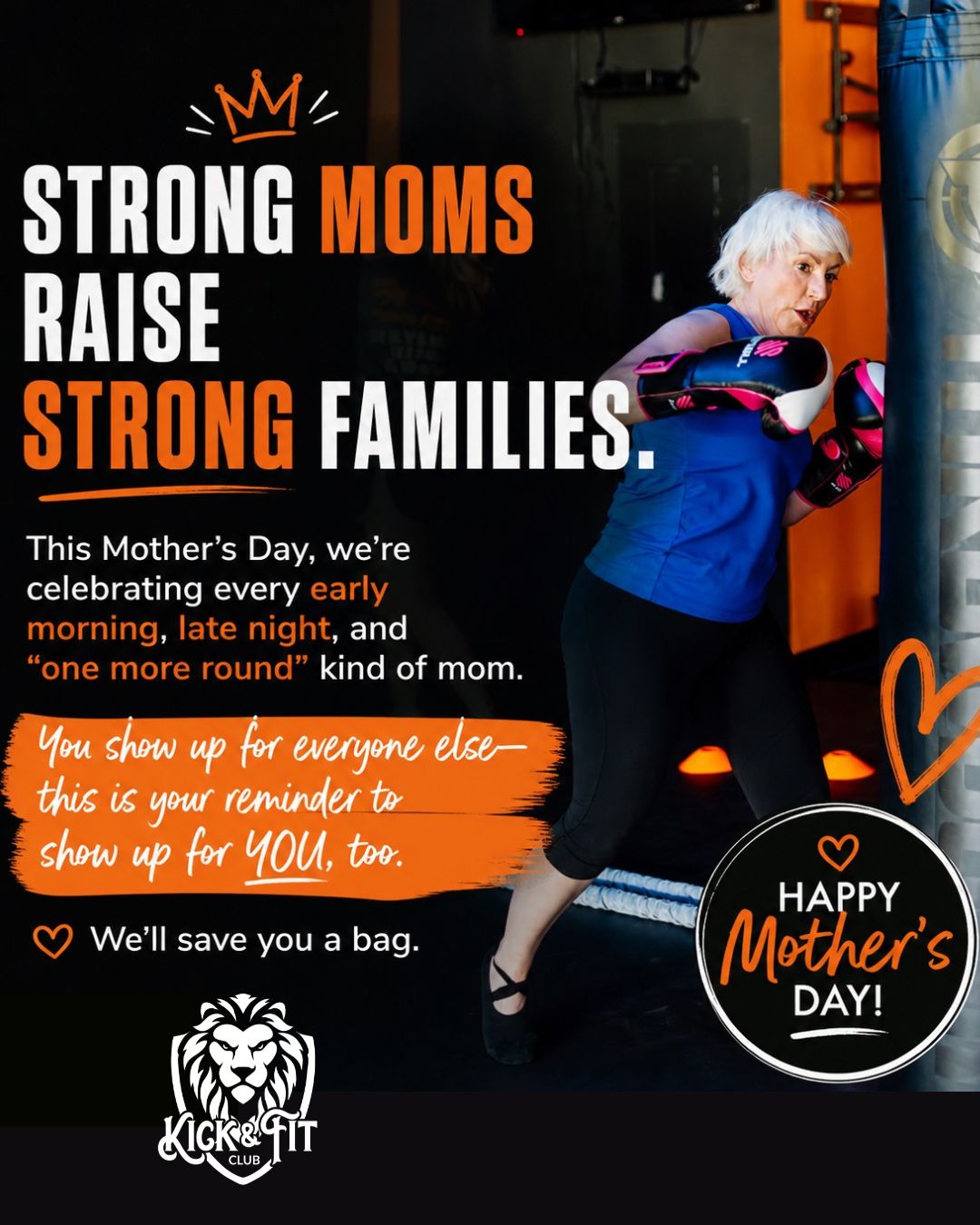 Strong moms raise strong families.
This Motherâs Day, weâre celebrating every early morning, late night, and âone more roundâ kind of mom. You show up for everyone elseâthis is your reminder to show up for YOU, too.
Weâll save you a bag. đ„đ§Ą