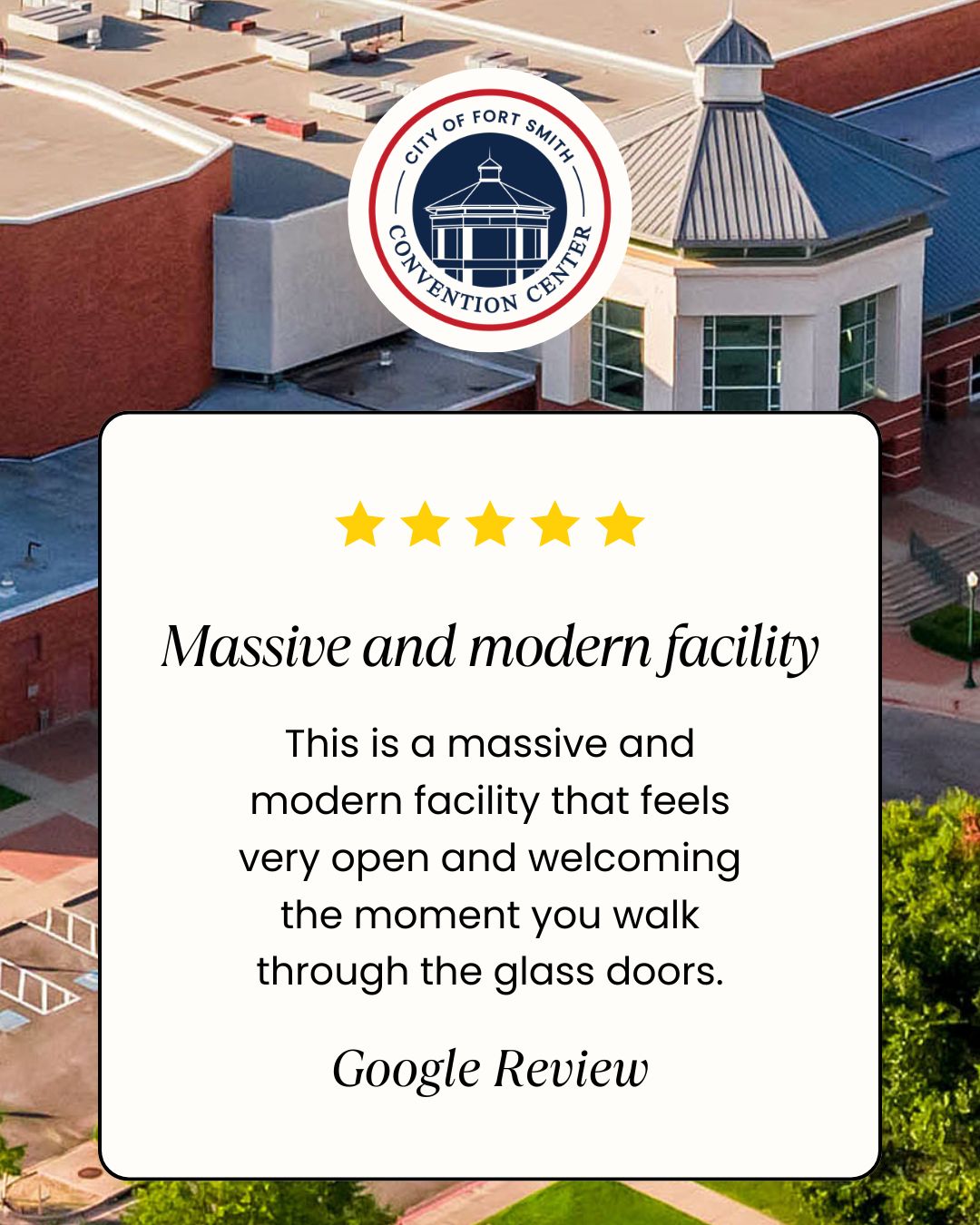 What makes an event venue stand out?
✔ A space that feels open and welcoming
✔ A layout that’s easy to navigate—even with large crowds
✔ A team that’s ready to help every step of the way
✔ A location that keeps everything within reach
That’s the experience we’re proud to deliver at the Fort Smith Convention Center. ⭐⭐⭐⭐⭐
If you’re planning an event, we’d love to be part of it. Contact us at What makes an event venue stand out?
✔ A space that feels open and welcoming
✔ A layout that’s easy to navigate — even with large crowds
✔ A team that’s ready to help every step of the way
✔ A location that keeps everything within reach
That’s the ⭐⭐⭐⭐⭐ experience we’re proud to deliver at the Fort Smith Convention.
If you’re planning an event, we’d love to be part of it. Contact us at https://www.fortsmithconventioncenter.org/contact-us