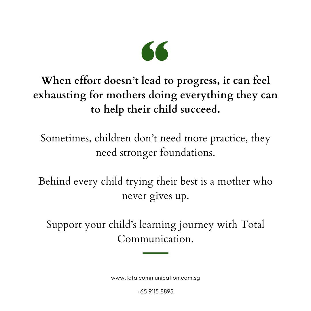 Behind every child trying their best is a mother who never gives up.
You’ve done everything you can. Let us help with the next step.
Call or WhatsApp +65 9115 8895 to begin.