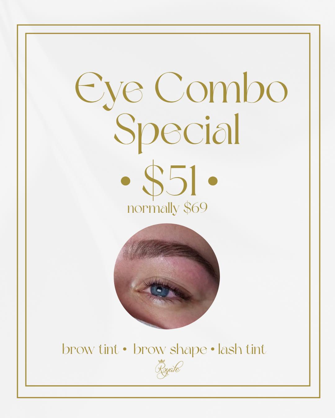 ✨ Eye Combo Special ✨
Your go-to for effortless, everyday glam 🤍
Brow tint • Brow shape • Lash tint
Only $51 (normally $69)
Click the link below to book online under “SPECIALS” ⬇️
https://bookings.gettimely.com/royalebeautytherapy/book