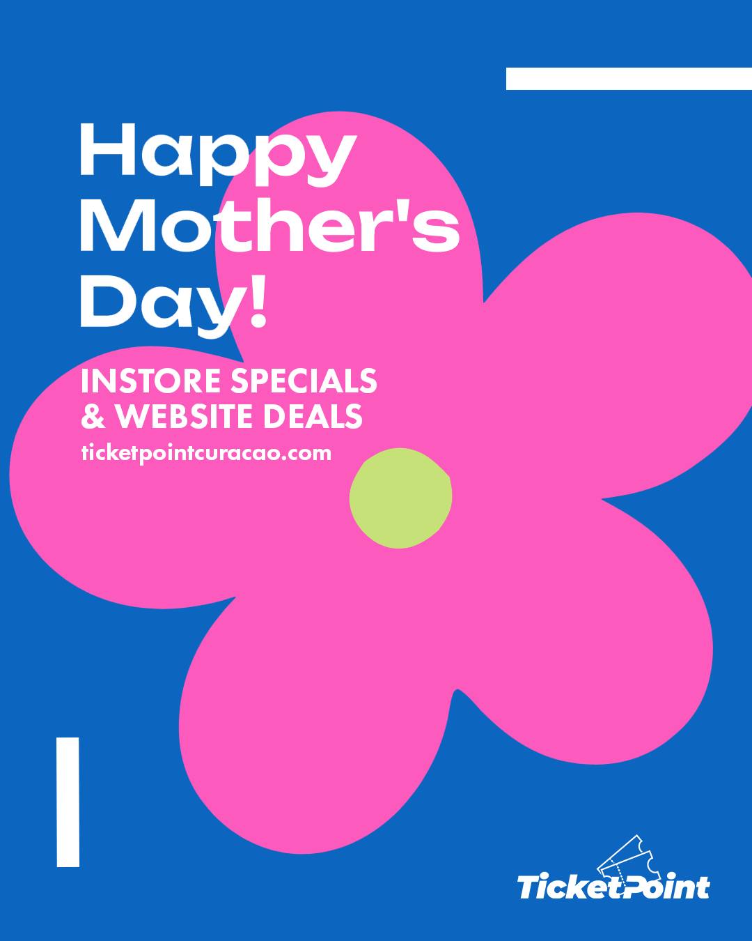 Celebrate Mom with an event she’ll truly love 💐 Mother’s Day Deals are now available in-store & online at Ticketpoint! ✨Exclusive offers just for her. Shop early and make this Mother’s Day unforgettable. 💝
#Ticketpoint #MothersDay #ShopOnline #InstoreDeals #GiftIdeas #curacaoshopping
-------
Easy access; TicketPoint is located at the Zeelandia Mall, right next to Building Depot. Store Hours: 🔹Tuesday/Wednesday 12:00 - 16:00, 🔺Thursday/Friday 12:00 - 18:00, 🔸Saturday 10:00 - 18:00. #tickets #news #events2026 You can also pay online and pick up your ticket any time prior event!