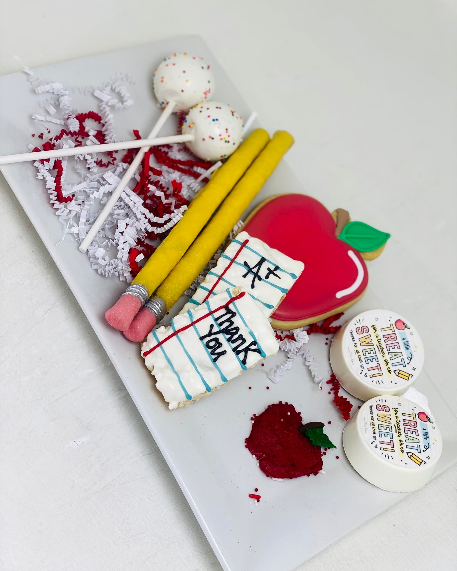 Teachers are closing out the school year soon, don't forget to thank them for the work they've been doing this past year!
We have loads of goodies themed around teacher appreciation week ready for you to gift! From individually packaged cookies to variety treat boxes, we've got you covered!
Shop in-store or online at
ordersweets.net
Tags: Indianapolis Bakery, Indy Cakes, Teacher Gifts, Indianapolis Custom Cakes, Indy Bakery
#smallbusinesses #indianabaker #indy #sweetescapecakecompany #TeacherGifts #teacherappreciation #TeacherAppreciationWeek #teacherappreciationgift