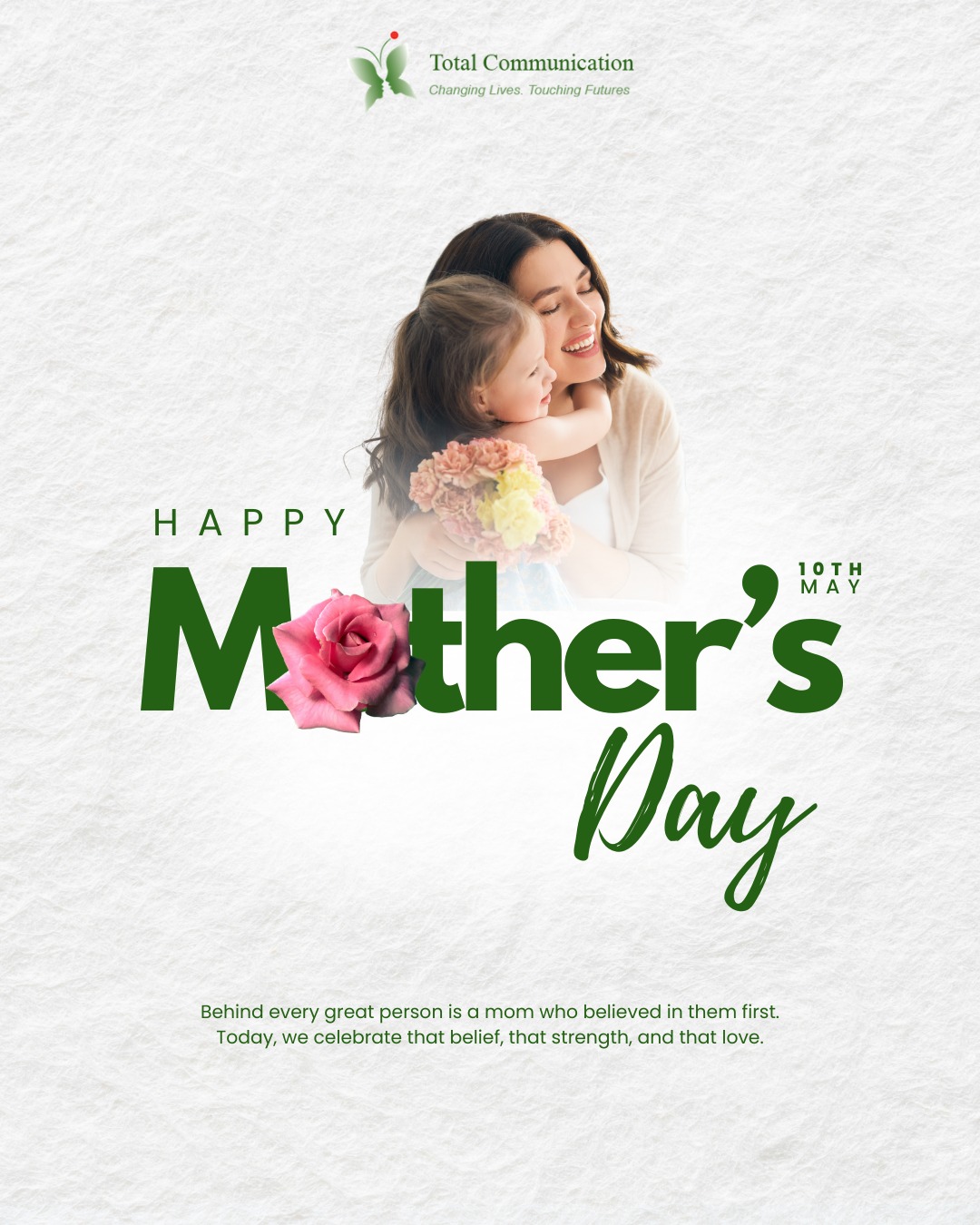 Behind every great person is a mom who believed in them first. Today, we celebrate that belief, that strength, and that love.
#TotalCommunication #EveryChildCanLearn #StrongerFoundations #SupportingMothers #LearningWithConfidence