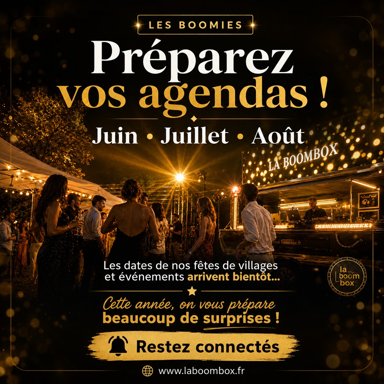 🔥 Les Boomies, préparez vos agendas ! 🔥
La saison arrive très fort… et on vous prépare un été bien chargé avec La BoomBox 🎶
En juin, juillet et août, nous serons présents sur plusieurs fêtes de villages, événements et soirées en Occitanie.
Les dates arrivent bientôt… et cette année, il y aura beaucoup de surprises au programme 👀✨
Gardez un œil sur la page, notez bien les prochaines annonces et préparez-vous à venir faire la fête avec nous !
📍 Fêtes de villages
🎤 Animations
🎶 DJ set
🪩 Karaoké géant
📺 Écran LED 4K
🔥 Ambiance La BoomBox
Restez connectés… le programme arrive très bientôt 😎
👉 https://www.laboombox.fr
#LABOOMBOX #FêteDeVillage #occitanie #lauragais #djoccitanie #événementiel
@followers