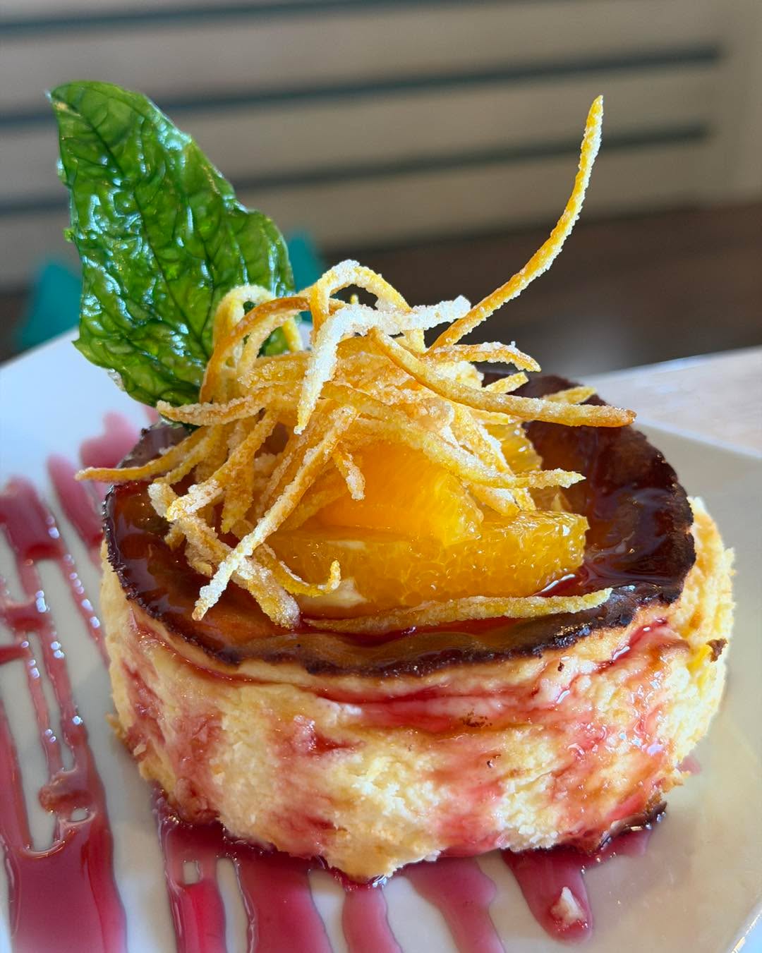 Happy Mother’s Day from all of us at Neptune’s! 🌸
Henry whipped up a special dessert for the occasion: our Basque cheesecake topped with strawberry rhubarb ale syrup made with Montana’s meadowlarkbrewing Strawberry Rhubarb Ale, fresh orange supremes, candied orange peel, and a leaf of pan-fried basil.
A little sweet, a little bright, and only here for Mother’s Day! 💛