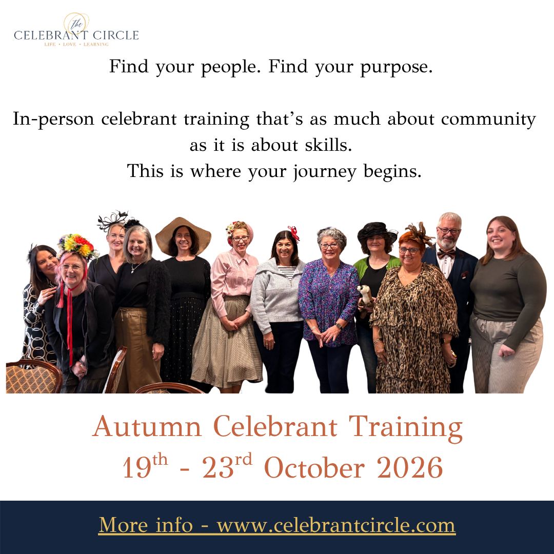 What if your work could truly celebrate every stage of life?
The Celebrant Circle is delighted to introduce our 5-Day Professional Celebrant Training Course.
This immersive experience will give you everything you need to begin your journey as a confident, professional celebrant.
💛 Learn the foundations of being a family celebrant
💛 Create meaningful, inclusive ceremonies, from adoption to trans-identity celebrations
💛 Build real skills in writing, delivery, marketing & business
💛 Gain the confidence to launch your own celebrant business
This is more than training, it’s a supportive, inspiring space where you’ll grow, connect, and discover what you’re truly capable of.
Yes, it’s full-on.
Yes, it’s immersive.
And, yes… It’s worth it.
Join us and take your first step into a career that truly makes a difference
⛓️Visit Celebrant Circle online to find out more
#CelebrantCommunity #CelebrantTraining #CelebrantCircleUK #ProfessionalCelebrant