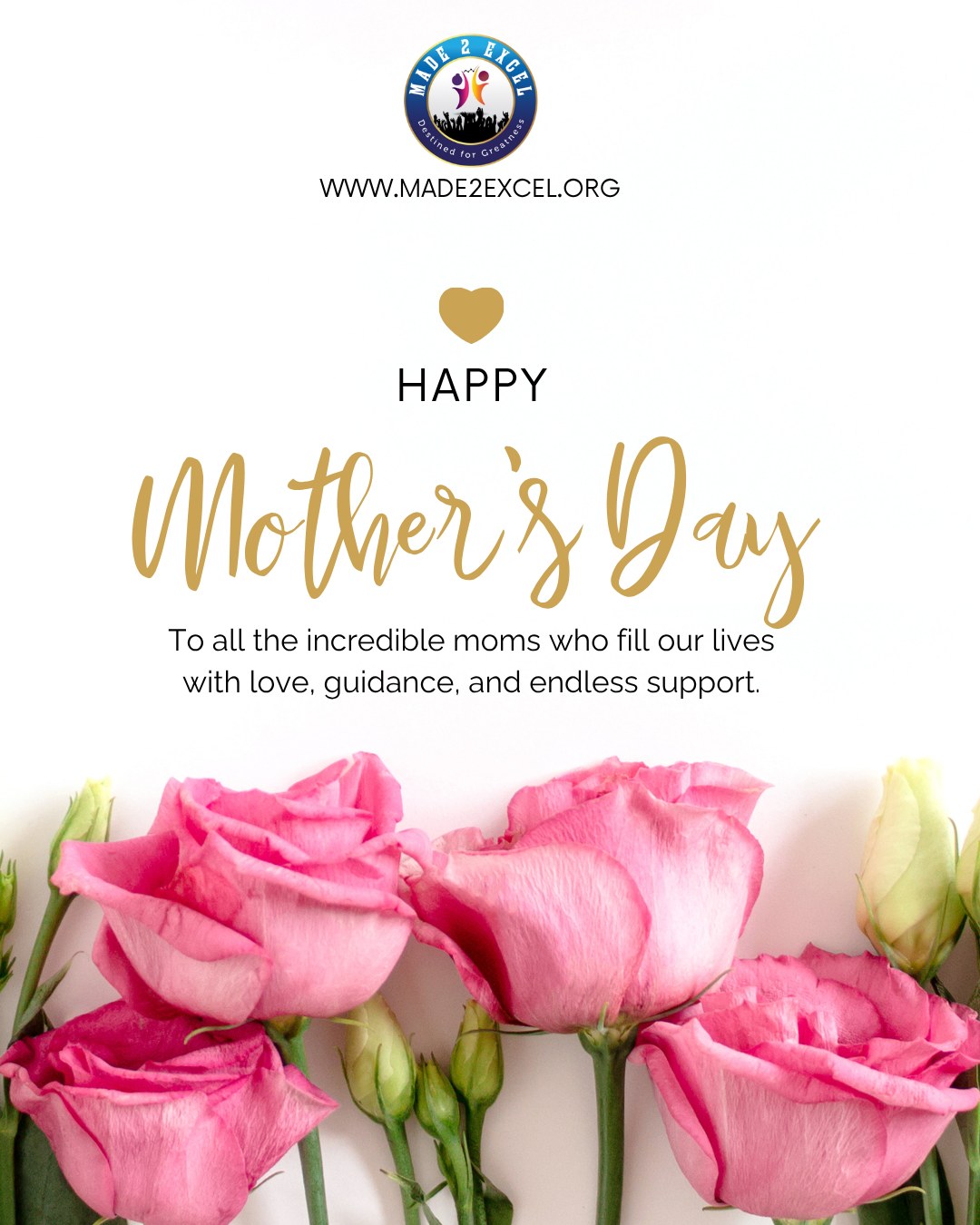 To every mother whose love, guidance, and support make a difference every day — we celebrate you today and always. 🌸
Your strength, compassion, and dedication inspire us beyond words.
Comment a ❤️ below for the moms who have shaped your life, and tag someone who deserves a special Mother’s Day greeting today!
#HappyMothersDay2026 #MothersDayCelebration #AmazingMoms #MothersDayGreeting #LoveYouMom #MotherhoodMoments #CelebrateHer #MADE2ExcelChicago