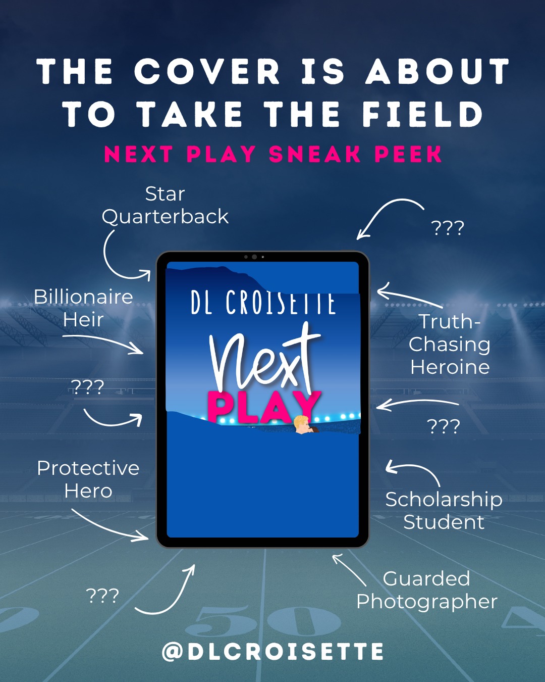 I’m so excited to share the cover of Next Play with you. Especially since this is my first illustrated cover.
For now, here’s a little sneak peek! (If you are subscribed to my newsletter, you'll get the full reveal on Friday.)
Or watch this space for the full cover reveal coming soon.
Next Play by DL Croisette is coming this June to KU, ebook & paperback.
What’s your favourite kind of sports romance cover: bold and sporty, soft and swoony, illustrated couple, or object cover?
#books #romancebookstagram #booksbooksbooks #romancereader