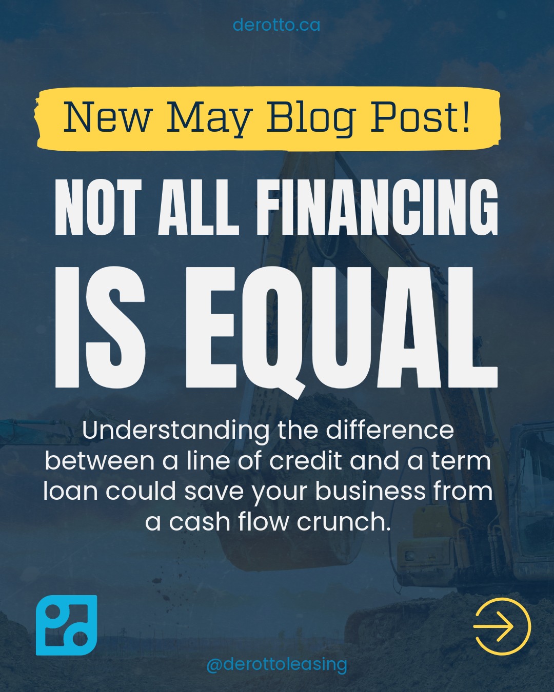 Not all financing is equal.
A line of credit and a term loan may both provide access to capital, but they serve very different purposes. Using the wrong financing tool for large purchases can create unnecessary cash flow pressure for your business.
At DEROTTO, we help businesses structure financing strategically so they can preserve working capital and keep operations running smoothly.
Have questions about equipment financing? Let’s chat.