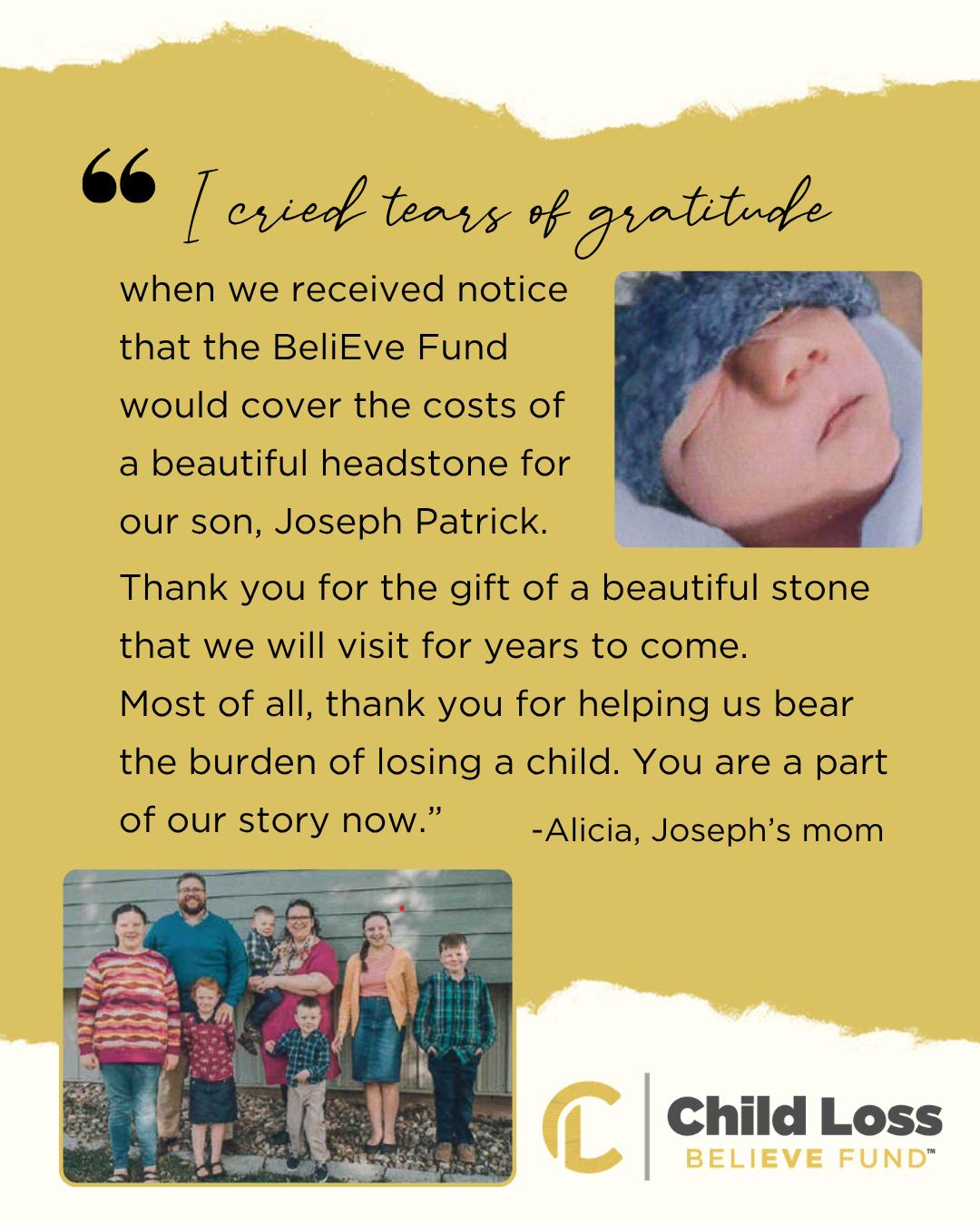 The BeliEve Fund exists to support families during one of life’s most difficult moments. While we provide financial assistance, the support goes far beyond the money. The BeliEve Fund shows grieving parents that they do not have to walk through their grief alone.
#bereavedparents #griefsupport #griefandhealing #supportafterloss #testimonial