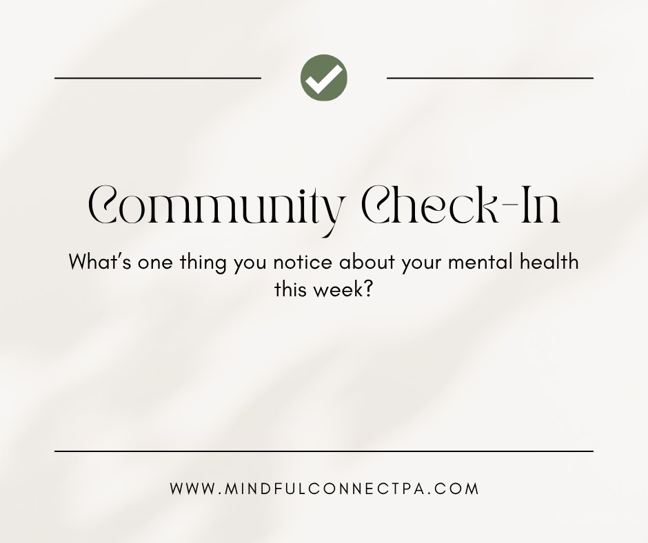 Mental Health Awareness Month check-in 💚
What’s one thing you’ve noticed this week about your own mental health — or the mental health of someone you care about?
A feeling, a pattern, a small moment of awareness — even just “I’m here” is welcome.
This is a safe, compassionate space. No pressure to have it all figured out.
I’m listening with care.