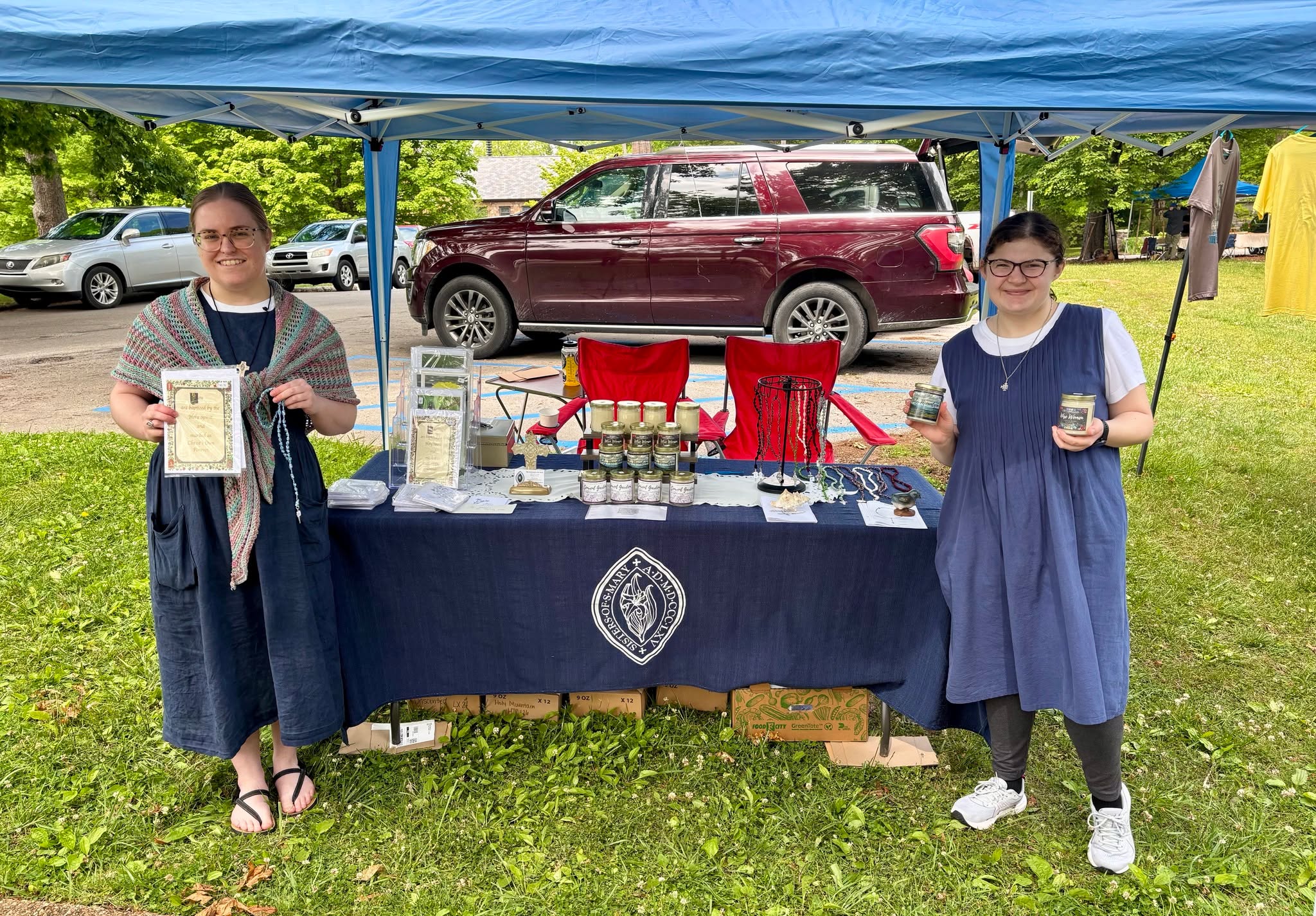 Sister Felicity and Sister Marcella represented today at the Sewanee Arts & Crafts Association Annual Spring Festival. We hope they sell out! #craftysisters #episcopalnuns #craftfair