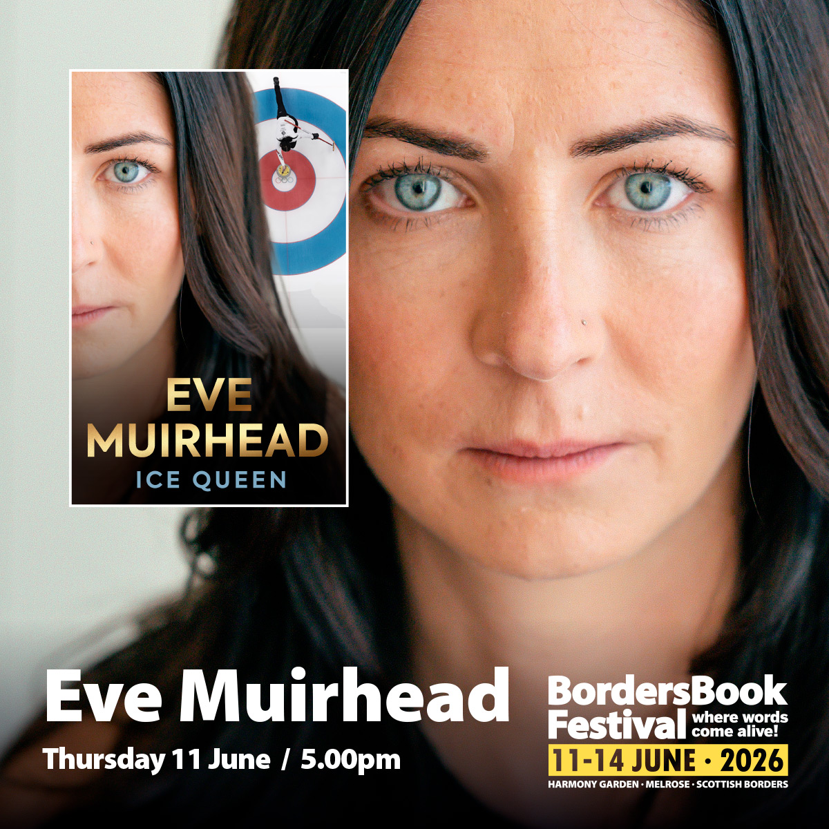 Curling superstar @evemuirhead is speaking at this year's @bordersbookfest. Eve led Britain's women's curling team to Olympic gold in Beijing 2022, as well as being a Scottish champion and winning World titles at junior level, women's and mixed doubles. Tickets are on sale now for her appearance on Thursday 11th June, 5:00pm โ 6:00pm