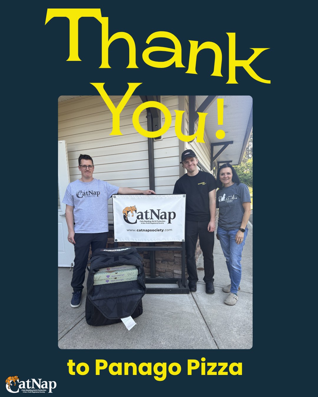 A huge thanks to Mohit and his team at Panago Pizza 4th St. Nanaimo for their very generous donation of pizza for our CatNap Volunteers!
Mohit recognizes the work CatNap does to help local cats in need and was happy to support us.
We recently held our AGM and Volunteer Social and the pizza sponsorship was very much appreciated and enjoyed by all.
THANK YOU Mohit!
If you have a chance to support Mohit and his 4th St Panago Pizza location (and a great Canadian-owned pizza company), please do so! 🍕 🇨🇦