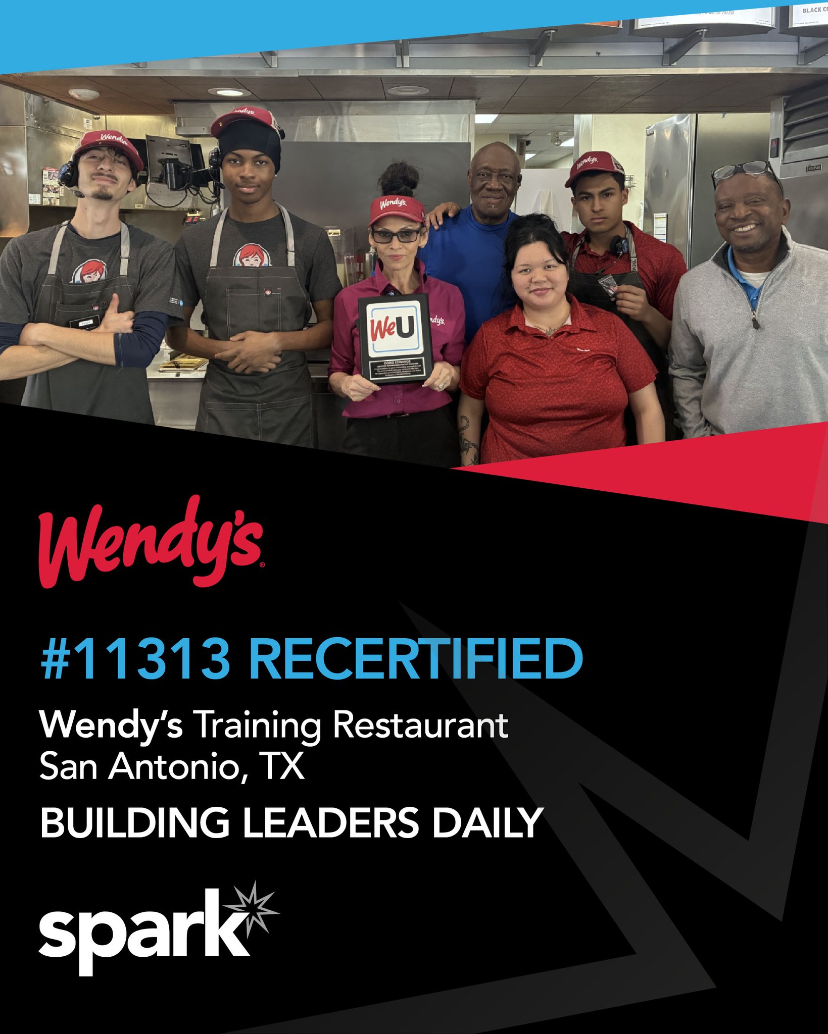 Recertification isn’t just a title, it’s a signal. Our restaurant #11313 in San Antonio has officially recertified as a Wendy’s Certified Training Restaurant, reinforcing what strong, people-centered systems look like when executed with consistency. Under the leadership of Doris Edwards, this team has built an environment where development is not occasional, it’s operational.
Training is embedded into every shift, every role, and every interaction. This is how Spark scales impact: by creating restaurants that don’t just perform, they produce leaders. For our partners, this reflects disciplined execution and a model built for sustainable growth. For future team members, it’s a clear path: you’re not just joining a restaurant, you’re stepping into a system designed to develop you.
Because when you invest in people with intention, you don’t just meet standards, you build momentum that ignites results!
Looking to partner with a team built for disciplined, scalable growth? Learn more: sparkhou.com
#TeamCulture #Leadership #RestaurantLife #PeopleFirst #TrainingMatters #GrowthMindset #Hospitality #StrongTeams #Wendys #SparkHouston #LeadershipJourney #LevelUp 🚀