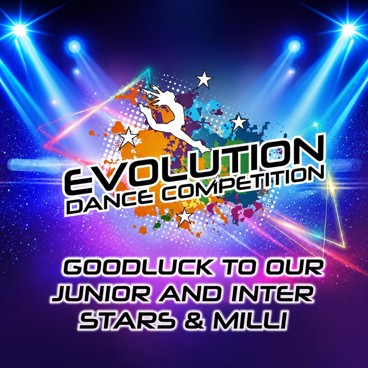 ✨ GOOD LUCK ✨
Wishing all of our Junior & Inter Stars and Milli the best of luck at Evolution Dance Competition this weekend! 💜⭐️
Shine bright, dance your hearts out and most importantly enjoy every moment!