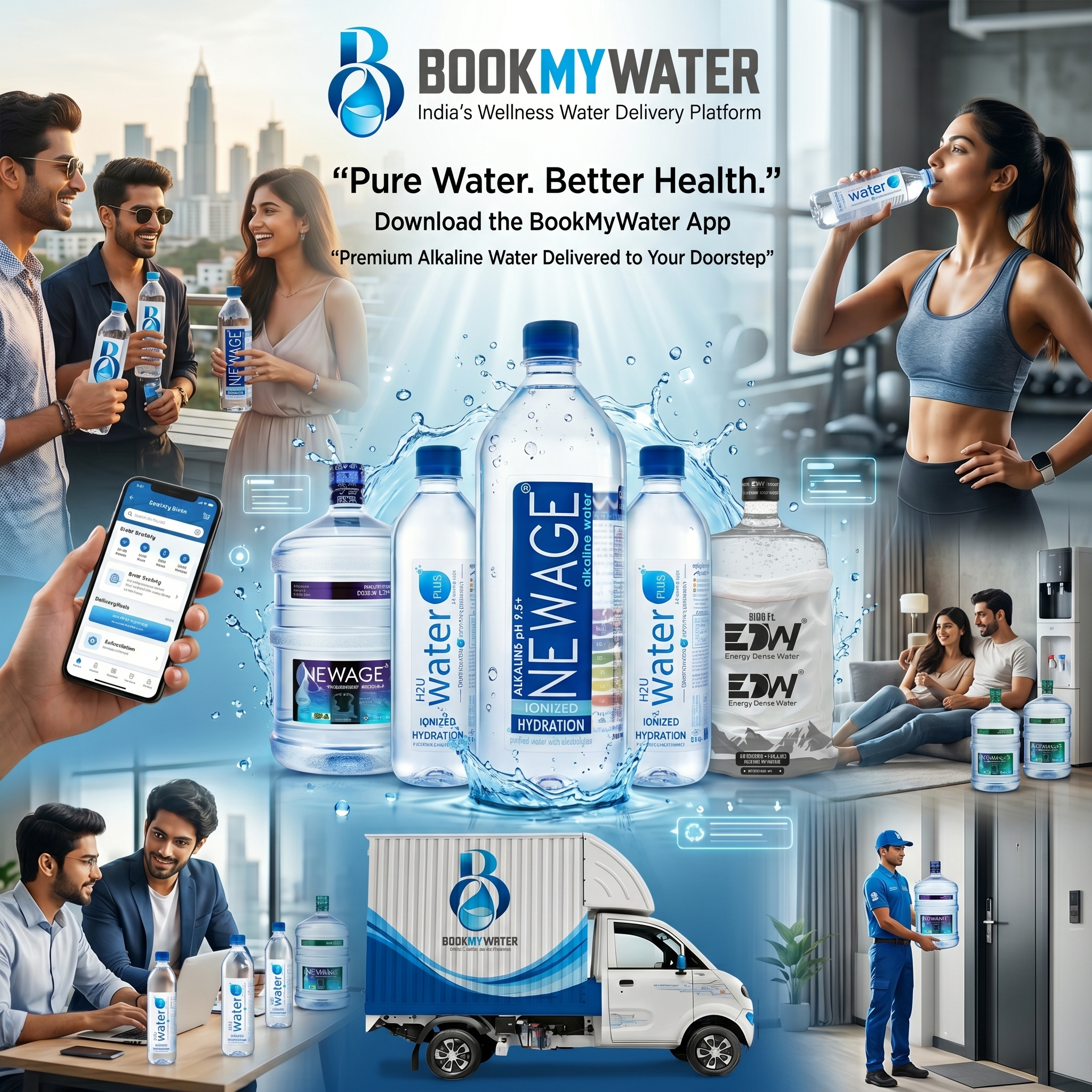 Stay hydrated the healthy way with premium alkaline water delivered right to your doorstep! 💧🚚
With BookMyWater App
, enjoy fresh pH 8+ & pH 9.5+ alkaline water for your home, office, gym, and daily wellness needs. From 20L jars to 1L and 500ml bottles — healthy hydration is now just a tap away. 📱✨
✅ Fast Doorstep Delivery
✅ Premium Alkaline Water
✅ Eco-Friendly Delivery
✅ Easy Ordering Through App
✅ Trusted by Families Across Bengaluru
Drink smarter. Live healthier. Choose BookMyWater today! 💙
📲 Download Now: BookMyWater App
📞 Call / WhatsApp: 8618861264
#BookMyWater #AlkalineWater #HealthyHydration #WaterDelivery #Bengaluru #WellnessWater #DrinkHealthy #PH9Water #HydrationGoals #HealthyLifestyle #20LJar #MineralWater #DoorstepDelivery #WaterApp #H2UWaterPlus