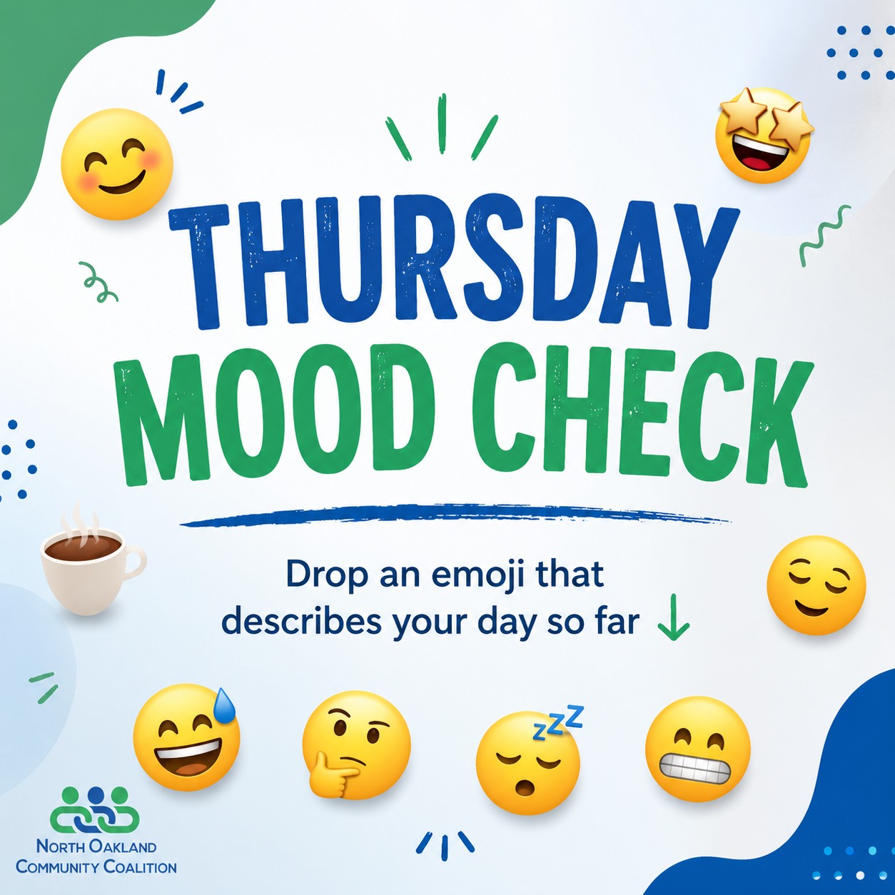 THURSDAY MOOD CHECK
Drop an emoji that describes your week so far 👇