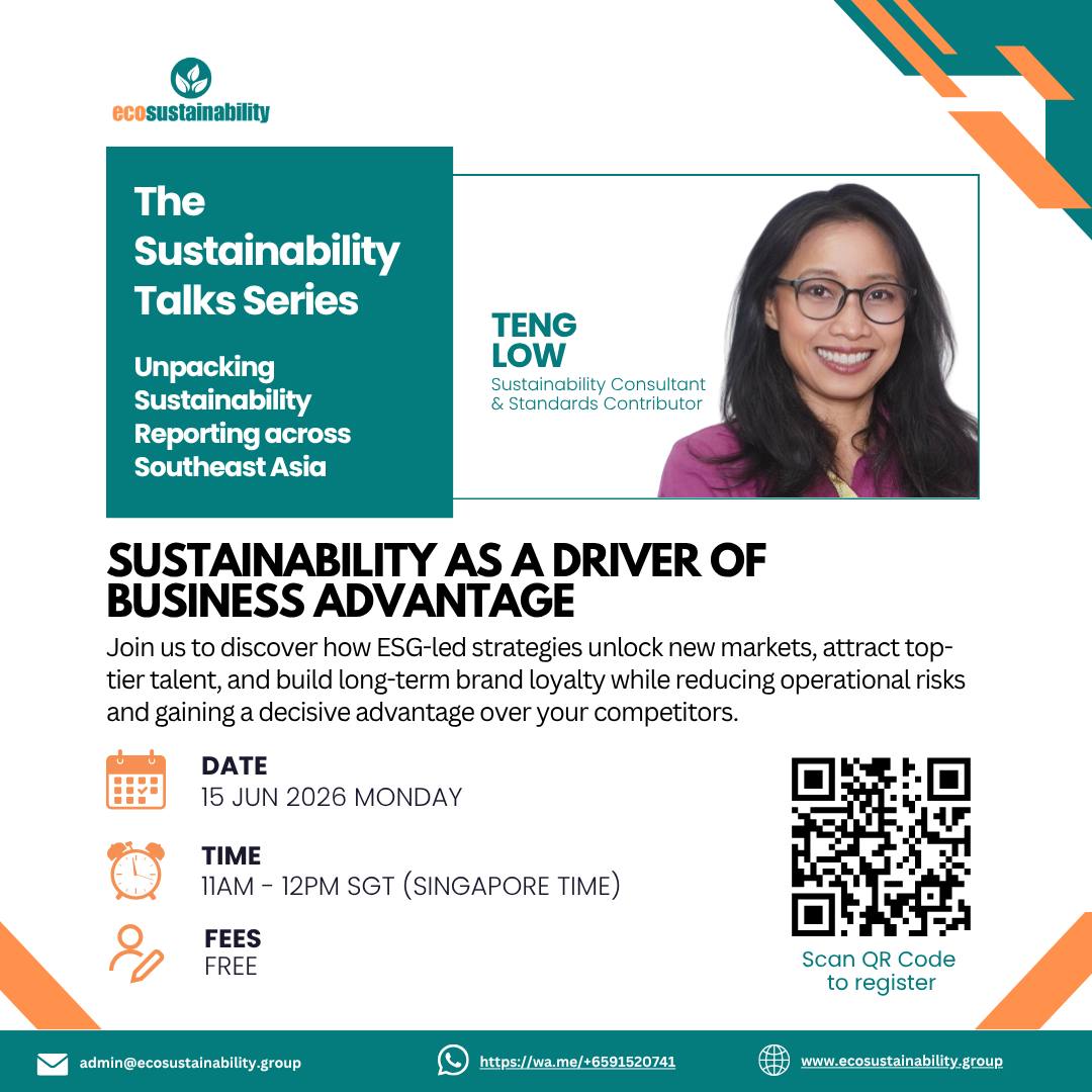 Sustainability isn't a "nice to have" anymore. It's an underwriting variable, a procurement gate, a talent filter, and a cost-of-capital lever. Most companies miss all four.
The boardroom debate "is sustainability worth the cost?" is roughly five years out of date.
The real conversation now isn't whether sustainability creates business value. It's whether your business is currently inside the gates where it already has.
Four levers, all live in 2026:
Capital. Sustainability-linked loans now trigger pricing penalties when targets aren't hit. Bond ratings increasingly factor in ESG resilience. The "green premium" is no longer theoretical.
Procurement. B2B buyers across multinationals are screening suppliers on ESG before contracts get signed. Listed status doesn't matter. Disclosure does.
Talent. The best graduates and senior hires actively pick on purpose alignment. The companies losing this race are usually the last to know it.
Insurance and risk. Climate-aware underwriting is reshaping which assets get covered and at what premium.
Teng Low, Sustainability Consultant and Standards Contributor, walks through where the business case for sustainability has moved, and where it's now operating reality rather than a strategy slide.
Built for owners, founders, CFOs, and ESG leads who need to translate sustainability into something the rest of the C-suite can actually use.
π
Monday, 15 June 2026
β° 11AM Singapore Time (60 mins)
πΈ Free
π Register for Zoom link: https://forms.gle/UzKab4ic6Y75DDt19