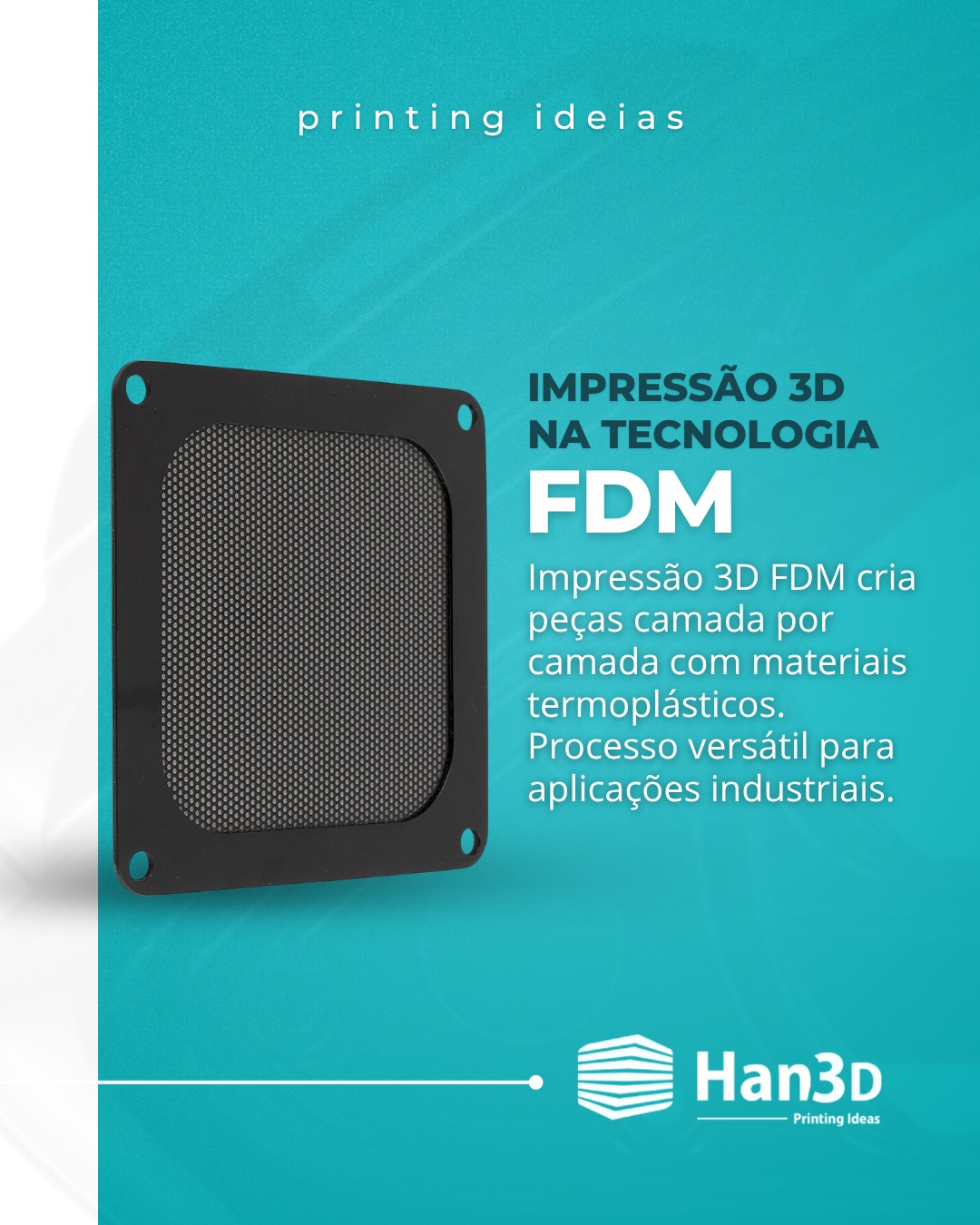 A impressão 3D por modelagem por fusão de depósito (FDM) revolucionou a forma como desenvolvemos produtos. Ao construir peças camada por camada utilizando termoplásticos de engenharia, esse processo oferece o equilíbrio perfeito entre custo, resistência mecânica e velocidade de entrega.
Traga mais agilidade e inovação para o desenvolvimento de projetos no seu negócio.
📲 Fale com os nossos especialistas e transforme suas ideias em realidade digital e física!
#Han3D #Impressao3D #TecnologiaFDM #ManufaturaAditiva #Prototipagem #Termoplasticos #Engenharia