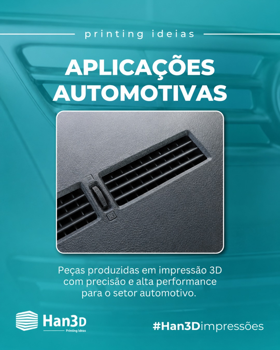 A impressão 3D permite criar peças automotivas complexas com a mesma resistência e textura dos processos industriais tradicionais, mas com a vantagem da customização em baixa escala ou desenvolvimento de protótipos rápidos.
Da grelha de ventilação aos suportes estruturais internos: nós imprimimos soluções funcionais para o mercado automotivo.
#Automotivo #ManufaturaDigital #PeçasDeCarro #TecnologiaQueMove