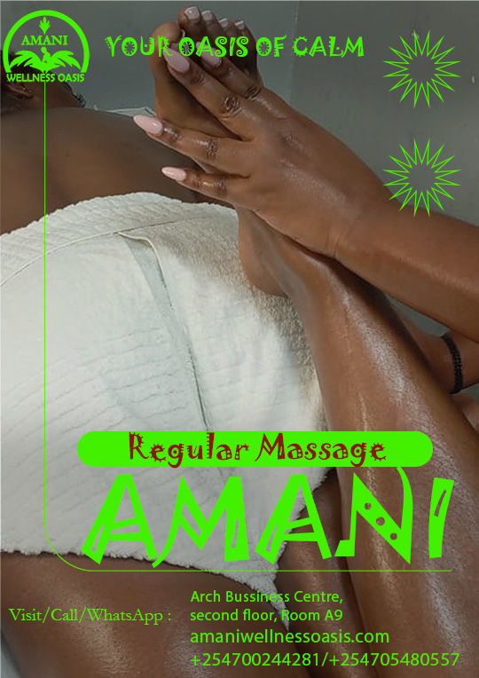 When was your last massage?
Your body deserves time to relax, recover, and feel balanced
Tell us in the comments.
📍 Arch Business Centre, 2nd Floor, Room A9, Along Eastern Bypass
📞 0700 244 281 | 0705 480 557
#Massage #Relaxation #SelfCare #AmaniWellnessOasis