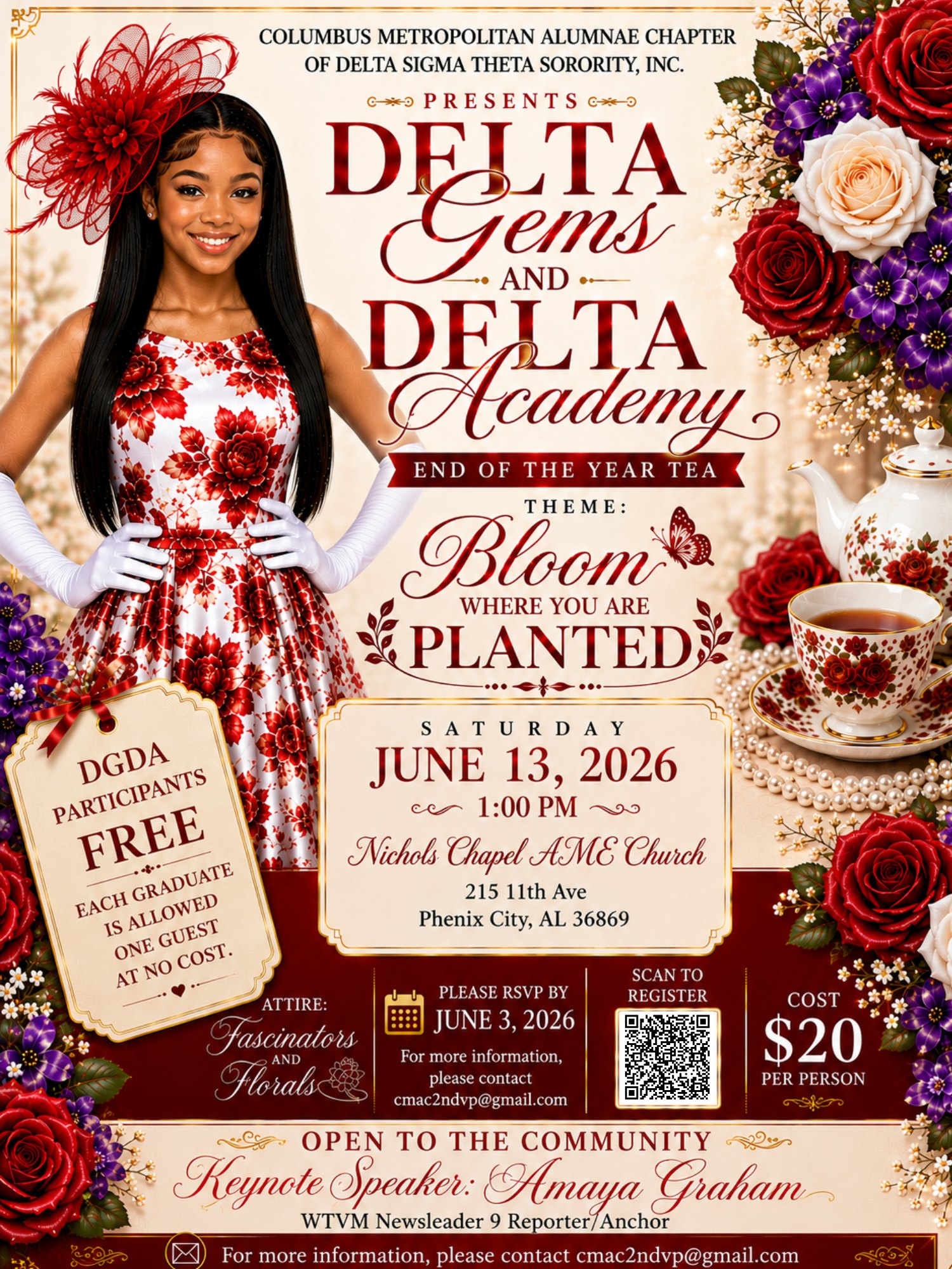 Please note the location change for the event to Nichols Chapel AME Church, 215 11th Avenue, Phenix City, AL 36869.