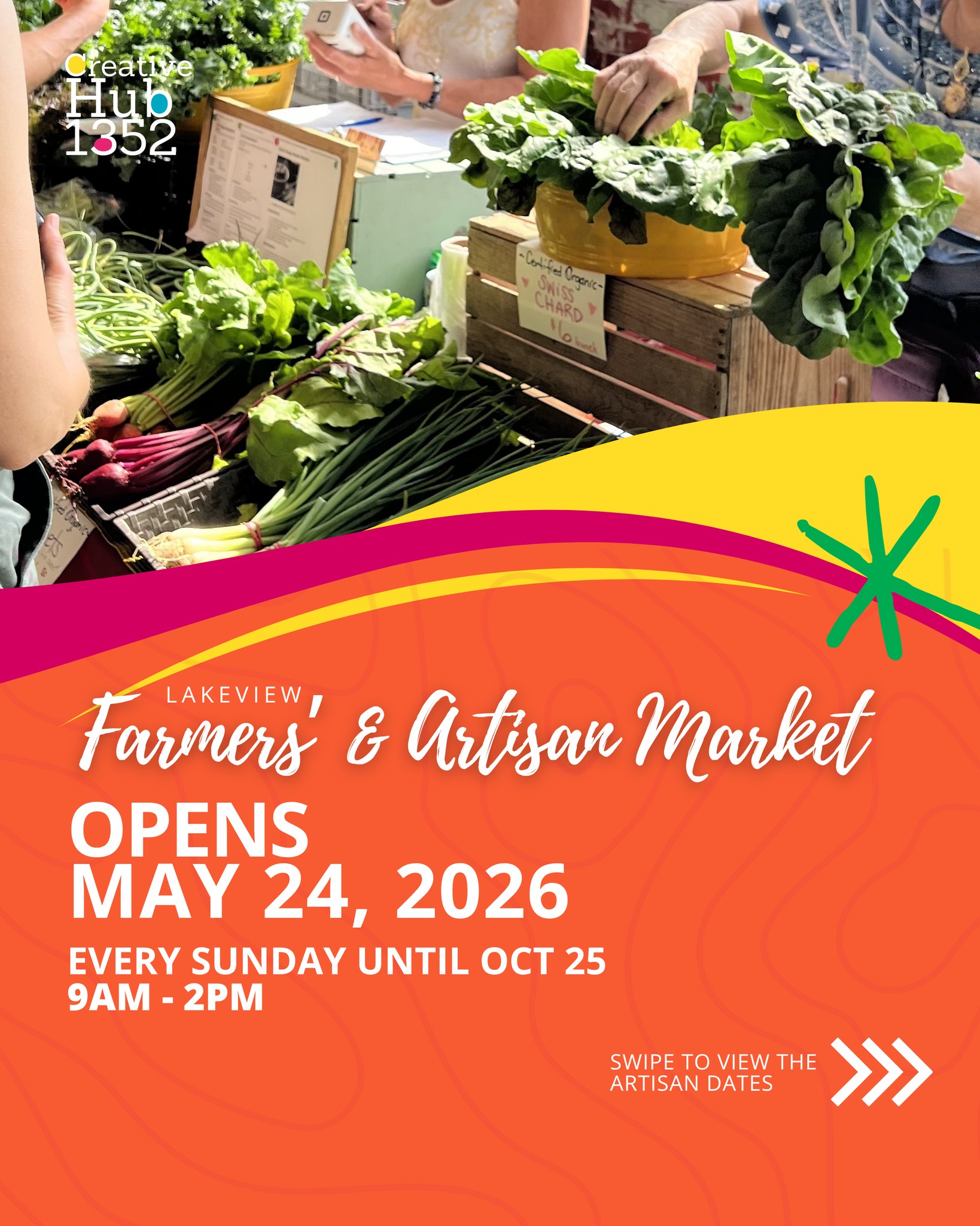The 2026 season is officially here. 🌿
The Lakeview Farmers' Market is back every Sunday from May 24 to October 25, and the Lakeview Artisan Market joins us bi-weekly with over thirty makers from across the GTA.
Fresh local produce. Handcrafted goods. Original artisan work. Live music. A full season of themed Sundays including Pride Day, Plant Day, Pie Day, and the Lakeview Lovers' Garlic Festival.
🗓 LAKEVIEW FARMERS' MARKET Every Sunday, May 24 to October 25, 2026 9:00 AM to 2:00 PM
🛍 LAKEVIEW ARTISAN MARKET Bi-weekly Sundays, 9:00 AM to 2:00 PM May 24 | June 7, 21 | July 5, 19 | August 2, 16, 30 | September 13, 27 | October 11, 25
📍 Small Arms Inspection Building, 1352 Lakeshore Road East
Free to attend. Bring your tote bags, bring the family, and come spend a Sunday with us by the lake.
Vendor and busker applications are open at the link in our bio.
#CreativeHub1352 #ShopLocal #MississaugaMarkets #SaugaCulture #FarmersMarket