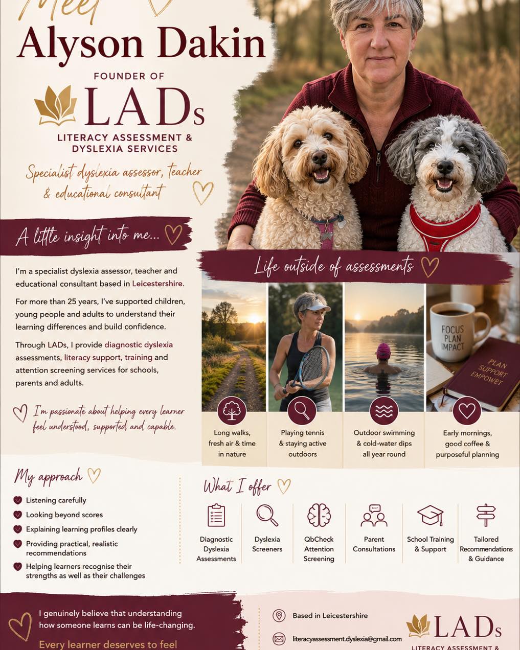 I thought I would jump on the trend and add a little bit more about me especially as I am taking a break this week for half term.
Appointments to chat through concerns are available on my website. I look forward to hearing from you.
#dyslexia #adhd