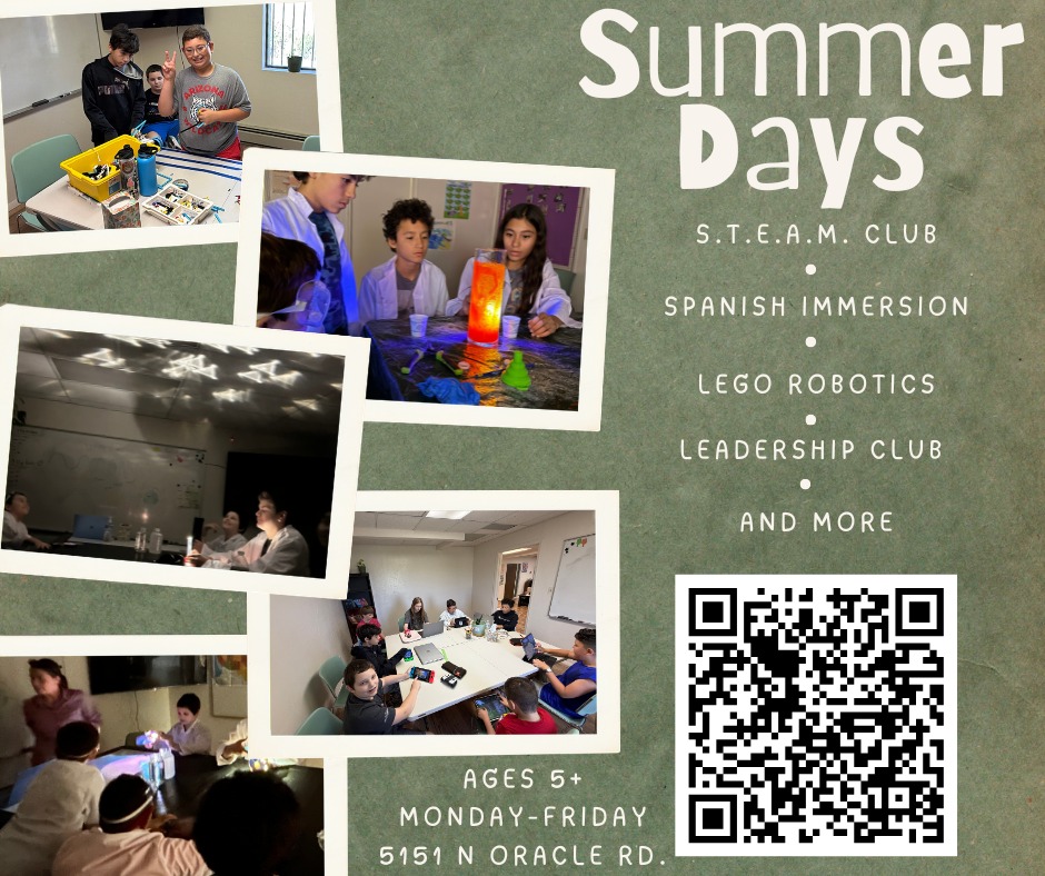 SUMMER DAYS AT PROLIFIC CREATION STUDIOS
Give your student a summer filled with creativity, friendship, learning, and hands-on fun! Our engaging enrichment programs help students explore new interests, build confidence, and stay inspired all summer long.
🎮 Minecraft Gaming Club — Fridays — $85/month
Collaborative building challenges, creative mode projects, teamwork activities, and guided gaming in a social environment.
🇪🇸 Spanish Immersion — Tuesdays & Thursdays
$165/month (1 day/week)
$295/month (2 days/week)
Interactive Spanish through games, movement, conversation, music, culture, and hands-on activities.
📚 Readers Society — Tuesdays & Thursdays — $85/month
A creative reading and literature club featuring storytelling, discussion, themed activities, and fun book-inspired projects.
📸 Photography Club — Tuesdays & Thursdays — $85/month
Learn photography basics, creative composition, editing, storytelling through photos, and fun themed photo challenges.
👑 Roots of Leadership — Thursdays — $85/month
Students develop leadership, communication, teamwork, confidence, and real-world life skills through engaging activities.
🤖 CTRL+CRE8 LEGO Robotics — Fridays — $85/month
Build, engineer, and experiment with LEGO robotics, STEM challenges, and creative problem-solving activities.
🔬 Science Explorers STEAM Club — Fridays — $100/month
Exciting hands-on science experiments, engineering projects, inventions, art integration, and STEAM-based exploration.
☀️ Summer Days Program — Mondays & Wednesdays
$140/month (1 day/week)
$250/month (2 days/week)
A fun-filled educational summer experience featuring games, projects, enrichment activities, creativity, and themed hands-on learning days.
🌟 Unlimited Summer Access Pass — $200/week
Join ALL summer classes, clubs, and programs for one full week!
📍 Tucson Area
👧 Ages 5+
🎟️ Limited spots available
