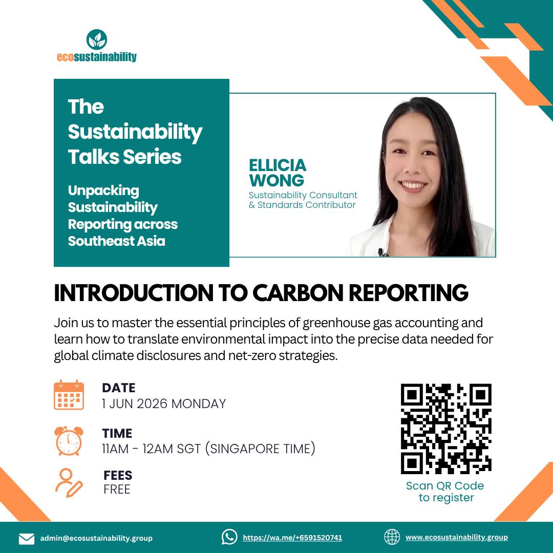 Carbon accounting sits underneath every sustainability disclosure regime now in force or in flight.
Get the carbon arithmetic wrong upstream, and the rest of the report doesn't matter.
Here's what nobody tells first-time reporters.
Carbon reporting isn't a sustainability skill. It's an accounting discipline the sustainability team is now responsible for. It needs data systems most operations teams never built. It needs defensibility most marketing-led reports were never designed for. And the auditor is coming, with limited assurance on Scope 1 and 2 emissions moving from "good practice" to regulated requirement across multiple markets.
Ellicia Wong, Sustainability Consultant and Standards Contributor, walks through what an introduction to carbon reporting actually needs to cover in 2026, not the textbook version.
In 60 minutes:
- What scope 1, 2, and 3 actually mean (and where most companies miscategorise)
- The data you need before you start, not after
- How to build numbers that survive limited assurance
- Where scope 3 transition relief ends and real reporting begins
π
Monday, 1 June 2026
β° 11AM Singapore Time (60 mins)
πΈ Free π Register: https://forms.gle/UzKab4ic6Y75DDt19