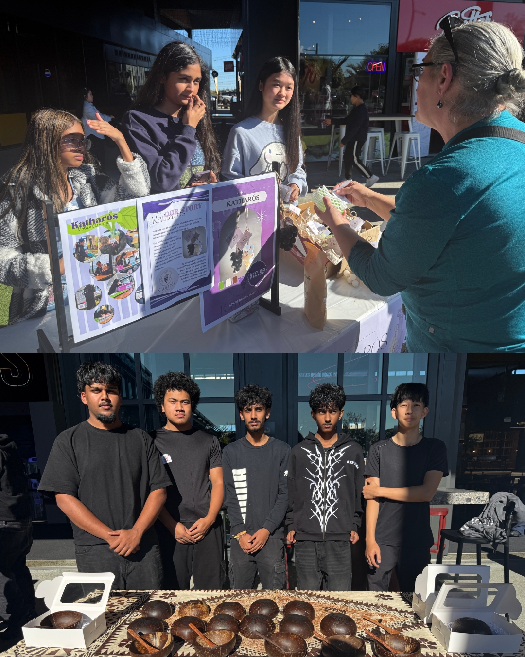 Market Day at Ormiston Town Centre
On Saturday 16 May, our Year 12 students took over Ormiston Town Centre for a very special
market day, and the energy was absolutely electric! Our students showed up with heart,
creativity, and a whole lot of hustle, sharing their handcrafted and innovative products with the
wider community.
Shoppers got to browse an incredible range of goods lovingly made by our tamariki, from lip
balms, grape-shaped soaps, and glass wind chimes to air fresheners, customised phone cases,
slimes, and beautifully crafted terrariums. There were also eco-friendly dust bin cleaners
designed to leave your bins smelling fresh, hand-carved coconut bowls, hair spray, handmade
scarves, and a gorgeous range of recycled denim bags and hats.
Watching our students light up as customers stopped, browsed, and bought their creations was
something truly special. They poured so much of themselves into this, and it showed. We could
not be prouder of each and every one of them. Ka mau te wehi, Year 12!