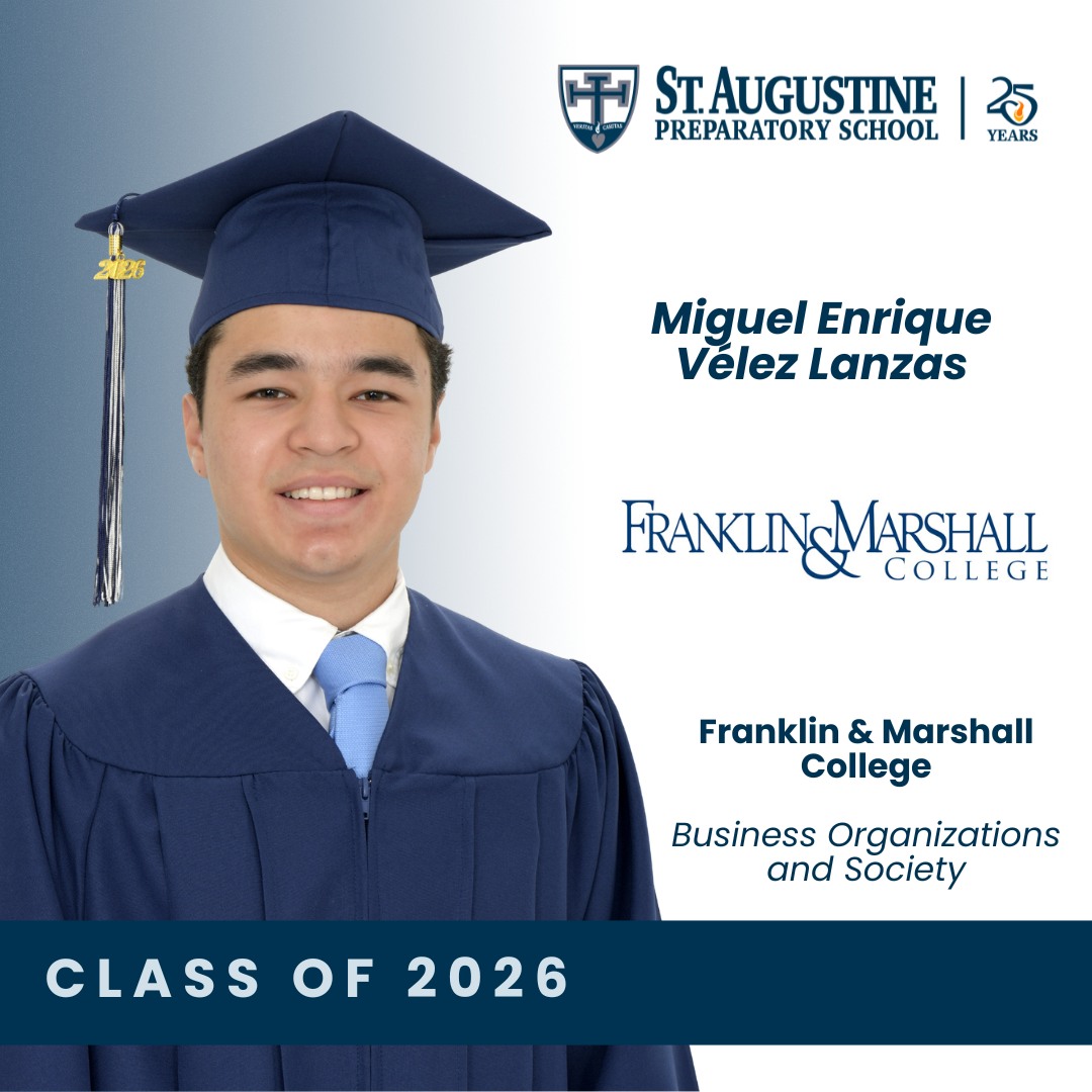 We wish Miguel Vélez the best of luck at Franklin & Marshall College! St. Augustine will always be your home. #AlwaysADolphin #ClassOf2026 #GoDolphins