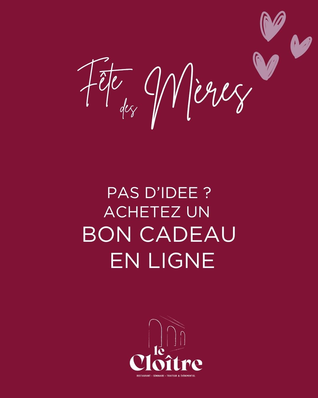 🌸 Pas d’idée pour la Fête des Mères ? 🌸
Pas de panique 😄
Le bon cadeau du Restaurant du Cloître à Bourbon-Lancy,
c’est le cadeau de dernière minute simple… et qui fait toujours plaisir ❤️
🍽️ Un bon repas
🥂 Un joli moment
💝 Et des souvenirs à partager
👉 Achat possible directement en ligne https://www.restaurantducloitre.fr/bons-cadeaux
#moulinssurallier #Gastronomie #BourbonLancy #bourgognefranchecomté #fetedesmeres #digoin #SaoneEtLoire #bourbonlancytourisme #CuisineFrançaise #moulinssurallier03 #SurpriseGourmande #Terroir #PrintempsEnCuisine