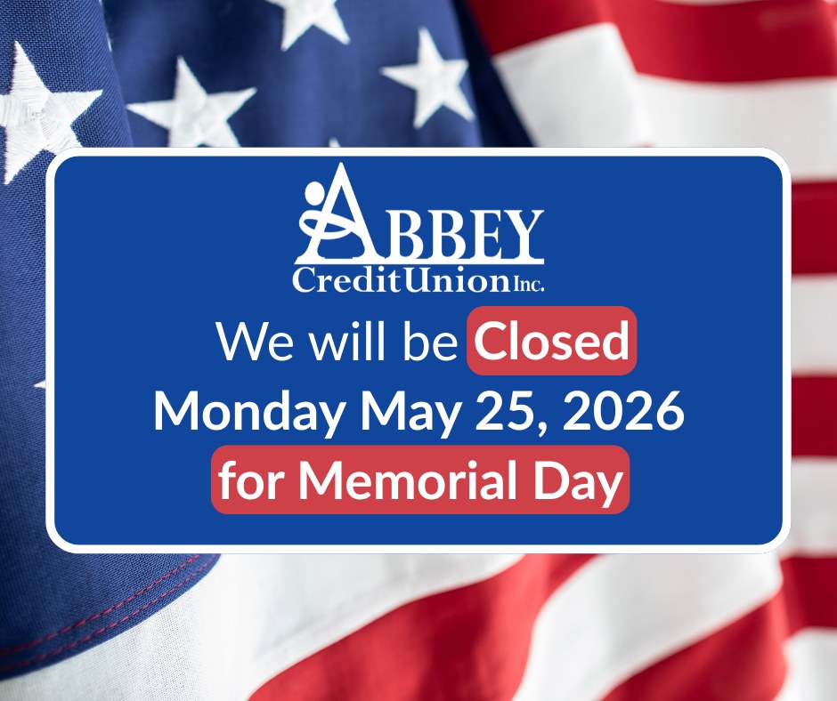 We will be closed on Monday, May 25th in observance of Memorial Day.
While our branches will be closed, ATMs and Online Banking will remain available for your convenience. We’ll reopen with normal business hours on Tuesday, May 26th at 9am.