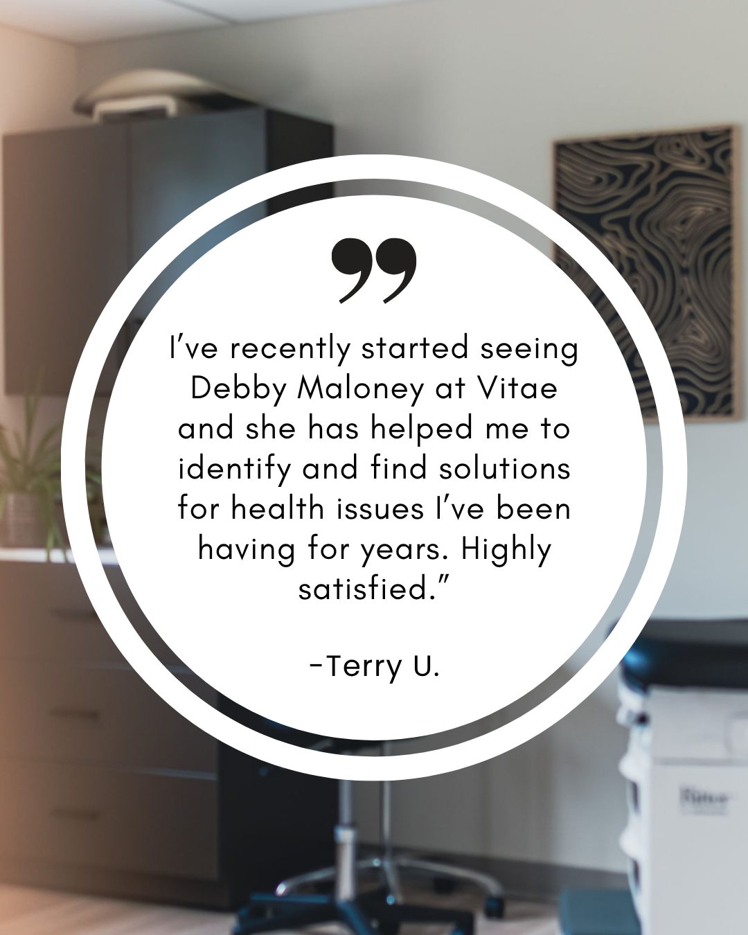 For so many people, the hardest part of healthcare is not having answers.
“I’ve recently started seeing Debby Maloney at Vitae and she has helped me identify and find solutions for health issues I’ve been having for years.”
We’re grateful to walk alongside patients as they uncover root causes, find clarity, and begin feeling better again.
Have you ever had a health concern that took years to finally understand? You're not alone.