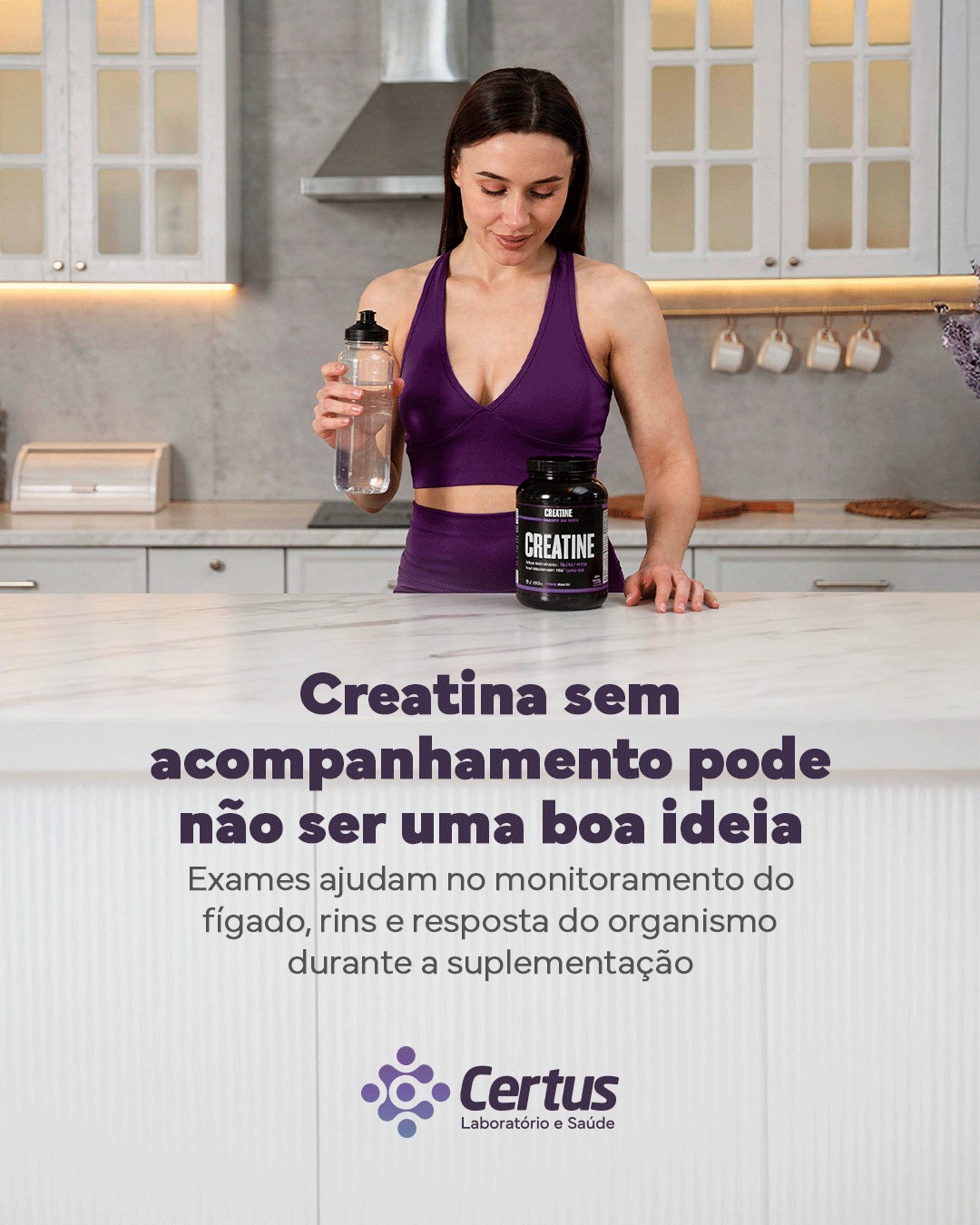 💪 A creatina é uma das suplementações mais utilizadas atualmente, principalmente por quem busca força, desempenho físico e recuperação muscular.
Mas o uso contínuo, associação com pré-treinos, termogênicos e outras suplementações sem acompanhamento pode exigir mais atenção com a saúde do organismo.
Exames como TGO, TGP, Gama GT, ureia, creatinina e função renal ajudam no acompanhamento laboratorial durante a suplementação e auxiliam na avaliação da resposta do corpo.
Certus Laboratório e Saúde
📍 Piumhi (Centro)
Praça Guia Lopes, nº 54, Anexo à Santa Casa
📞Telefone: (37) 3371-9511
📱WhatsApp: (37) 99965-0200
📍 São Roque de Minas
Rua Francisco Alves Oliveira, 230, Centro
📱📞Telefone/WhatsApp: (37) 99991-0500
Site: www.certuslaboratorio.com.br
🕐 Horário de funcionamento:
Piumhi:
Segunda a sexta: das 6h30 às 19h
Sábado e feriados: das 7h às 19h
Domingo: das 7h às 13h
São Roque de Minas:
Segunda a sexta: das 6h30 às 17h30
Sábado: das 7h as 11h