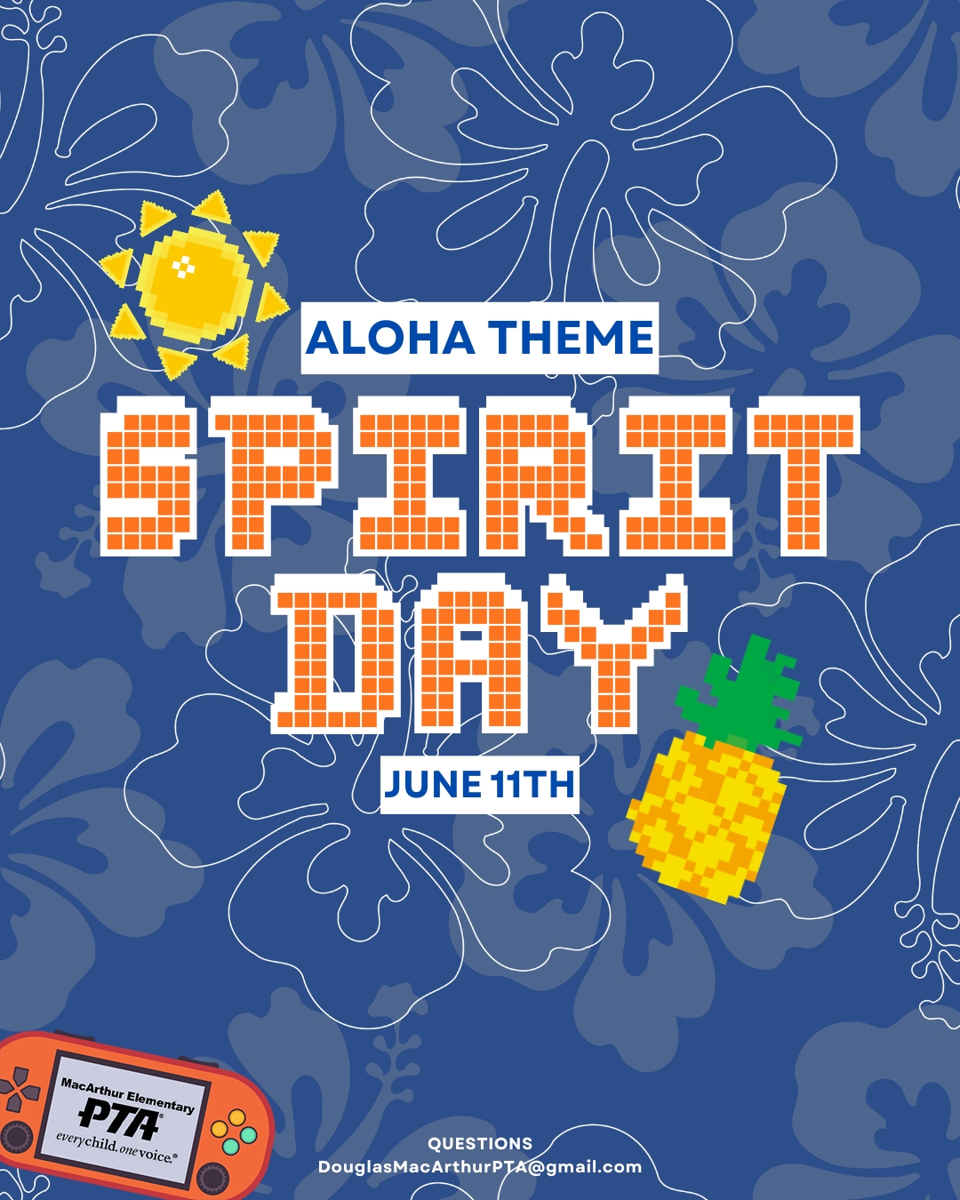 Aloha, Eagles โ One Last Spirit Day! Weโre closing out the school year with sunshine, tropical vibes, and one final Spirit Day celebration together โ๏ธ๐ด
๐
Thursday, June 11
๐บ Spirit Day Theme: Aloha Day
โAlohaโ is more than just hello or goodbye โ itโs about love, kindness, peace, and community ๐ The perfect way to celebrate the final Spirit Day of the school year together as one Eagle family.
Break out the Hawaiian shirts, tropical prints, flower leis, beachy colors, and vacation vibes!
๐ฆ
Uniforms are always welcome โ participation is optional
โจ All outfits must follow LBUSD + MacArthur dress code guidelines
๐ Letโs send off the school year with bright colors, big smiles, and lots of aloha spirit across campus
#GameOnMacArthur #MacArthurPTA #SpiritDay #AlohaDay #LastDayOfSchool #SchoolSpirit #EaglePride #MacArthurElementary #SummerCountdown