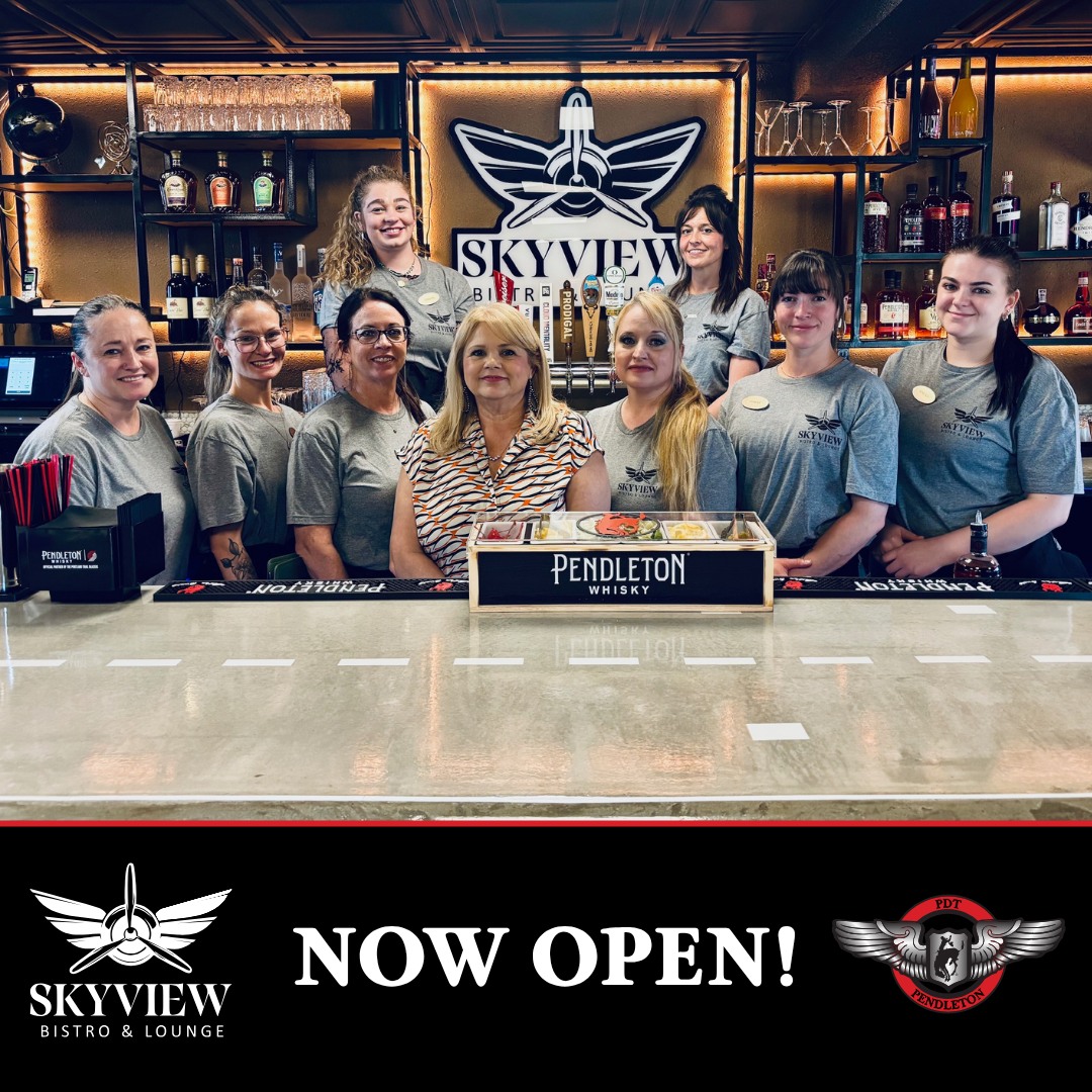 We’re thrilled to welcome @skyviewbistrolounge, Pendleton’s newest restaurant, to its new home right here inside the Pendleton Airport.
Owned by the wonderful Missy Fairbank, Skyview Bistro brings a fresh lunch and dinner experience for locals, travelers, families, and aviation lovers alike. With a beautifully renovated space and aviation-themed atmosphere, it’s the perfect place to grab a bite, meet a friend, or enjoy a meal before or after your flight.
Whether you’re flying out, flying in, or just looking for your new favorite spot in town, we invite you to come celebrate the grand opening of Skyview Bistro with us.
📍 Location: 2016 Airport Rd, Pendleton, OR
🕒 Hours: Monday - Saturday | 11am - 9pm
📞 For reservations, call: 541-429-4146
Welcome to the airport, Skyview Bistro, we’re so excited to have you here!
.
.
#PendletonAirport #SkyviewBistro