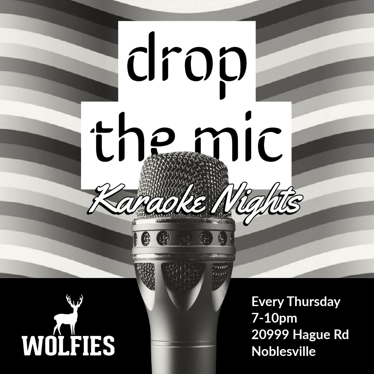 Your Thursday plans just got louder.
Karaoke Night at our Noblesville location from 7 to 10. Bring your crew, pick your song, and make it a night.
#WolfiesGrill #KaraokeNight #NoblesvilleIN #ThursdayNight #LiveKaraoke #SingItLoud #NightOut #IndianaEats #EatLocalIN #GoodTimes #MicDrop