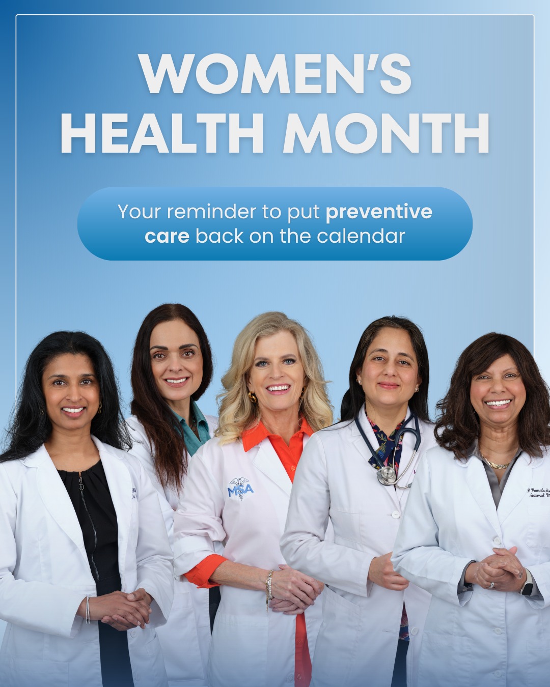 May is Women’s Health Month, a reminder for women to prioritize preventive care, regular screenings, mental health, stress management, and healthy habits at every stage of life. National Women’s Health Week is led by the HHS Office on Women’s Health and encourages women to focus on physical, mental, and emotional well-being.
For many women, especially in the 35–55 age range, this season of life can bring changes in energy, hormones, blood pressure, cholesterol, blood sugar, sleep, stress, and overall wellness.
That’s why routine check-ups and lab work matter. Preventive visits help identify risk factors early, before they become bigger concerns. The CDC also notes that preventive care, including screenings such as breast cancer screening, can help detect concerns earlier and guide the right next steps.
At MSA Dallas, we make it easier to stay proactive with full-service internal medicine, in-house labs and imaging, and patient-first care under one roof.
Your health deserves attention before something feels urgent. Schedule your annual visit and talk with your provider about which screenings are right for you.
#MSADallas #WomensHealthMonth #WomensHealth #PreventativeCare #DallasDoctors