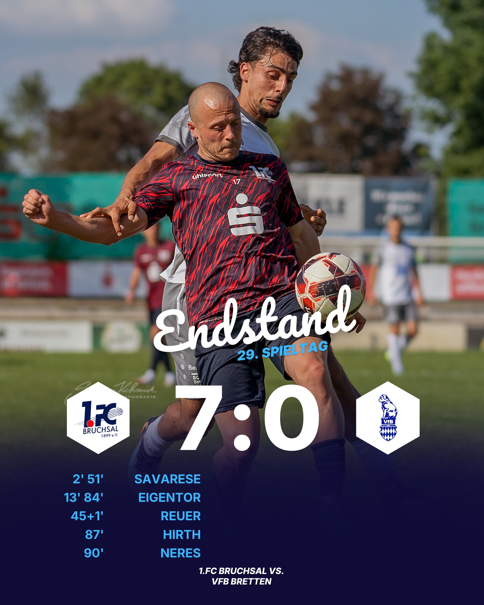 1. FC Bruchsal setzt deutliches Ausrufezeichen: 7:0-Heimsieg gegen den VfB Bretten