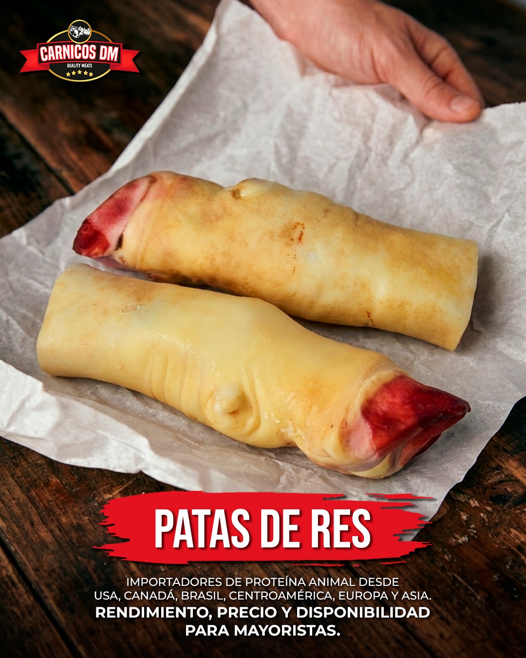 🥩 Patas de Res Importadas: El mejor rendimiento para tu negocio.
¿Buscas rentabilidad y disponibilidad constante? En Cárnicos DM somos importadores directos de patas de res de la más alta calidad desde EE.UU., Canadá, Brasil y más. Te garantizamos precio y abasto directo de origen.
📲 Contáctanos hoy para una cotización al mayoreo.
#CarnicosDM #PatasDeRes #MayoreoCarnico #ImportacionDeCarne #NegocioGastronomico #CarneDeCalidad