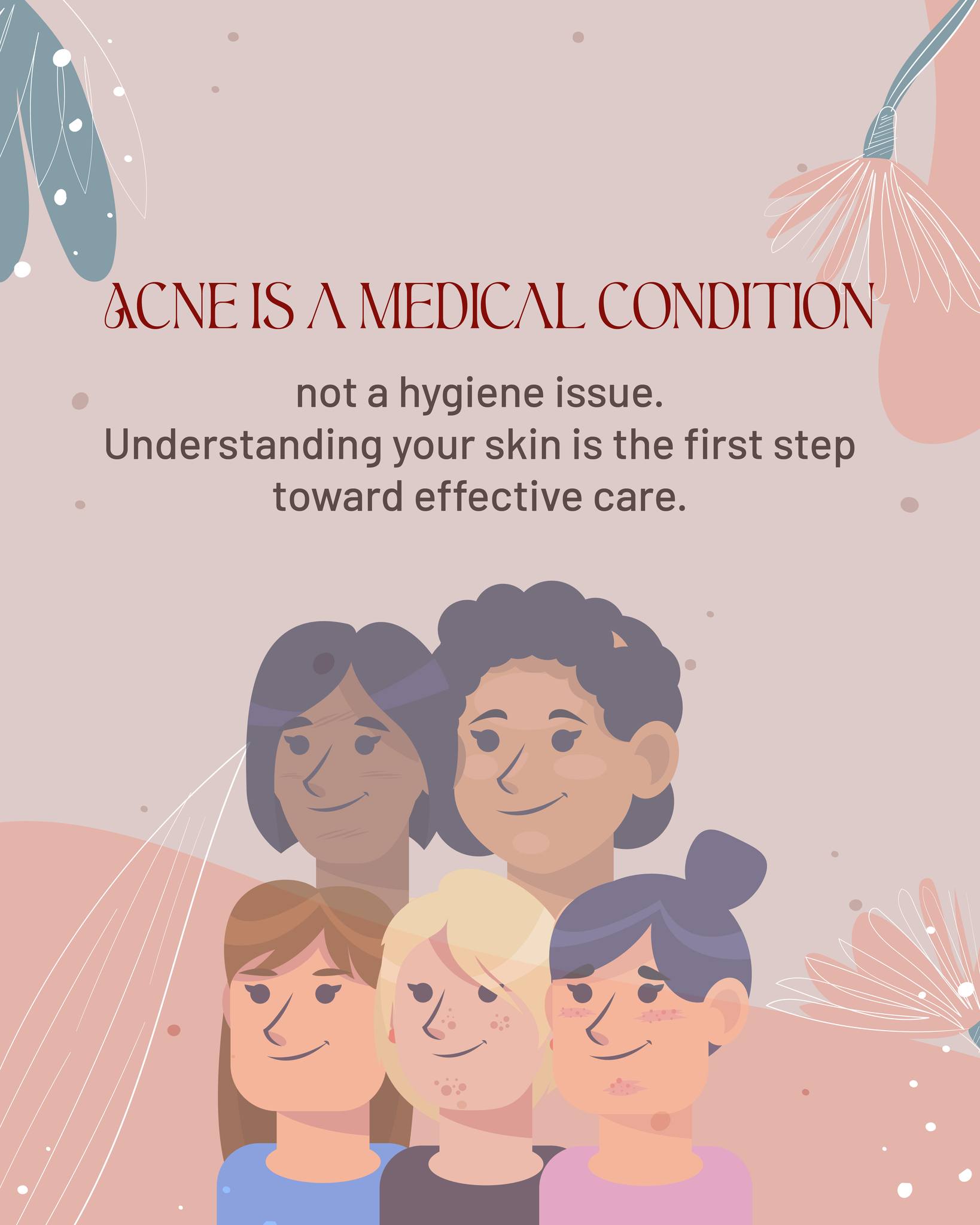 Acne is one of the most common skin conditions—yet it’s often misunderstood.
This Acne Awareness Month, we’re breaking down the facts, causes, and care strategies to help you better understand your skin.
Because informed skin is empowered skin.
#AcneAwarenessMonth #SkinHealth #Dermatology #SkincareEducation #HealthySkin