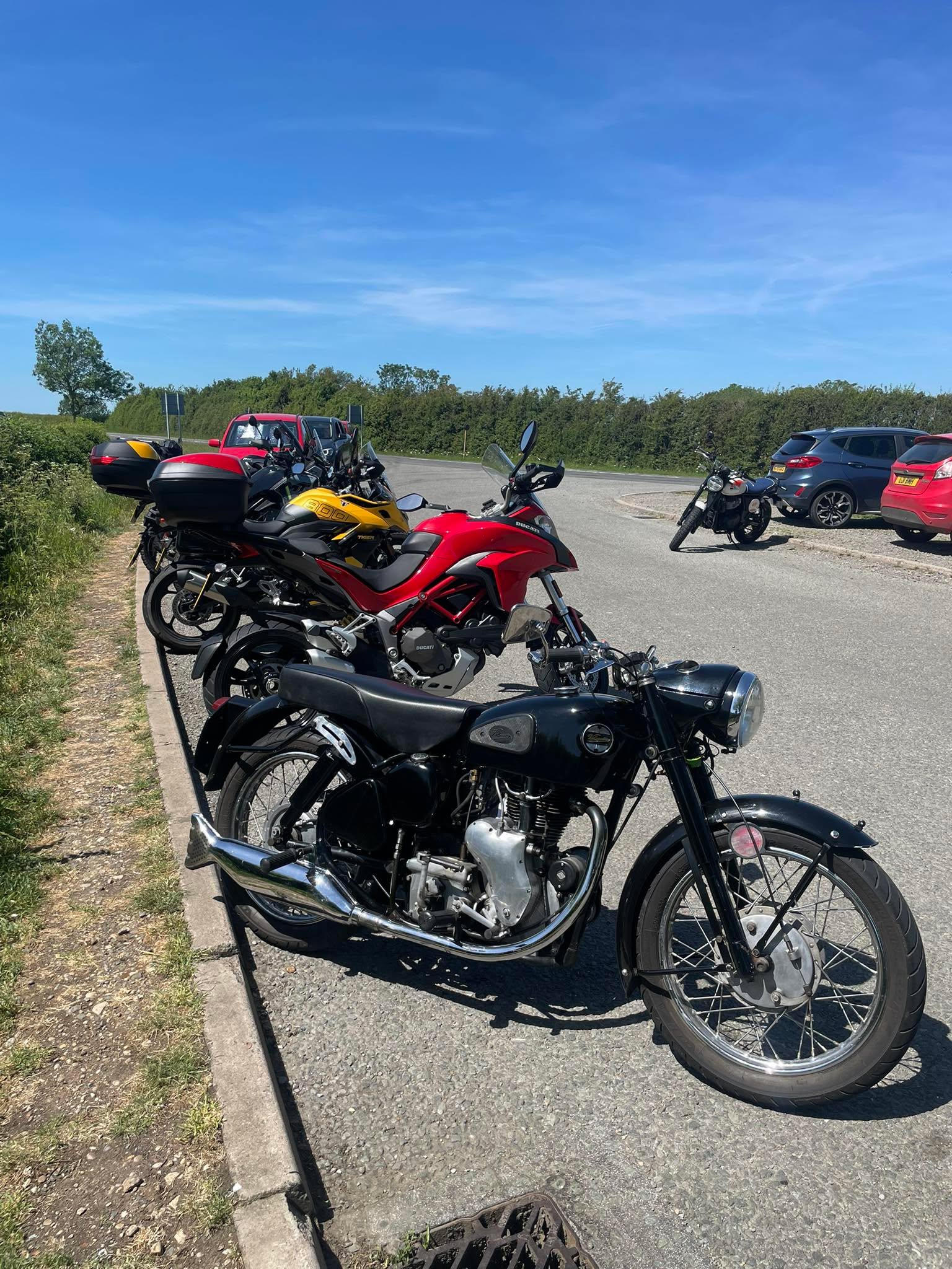 At least one classy bike at The Two Flags yesterday!
Fabulous ride. Our countryside is just breathtaking! Throw in a Velocette and it just cannot be beaten!